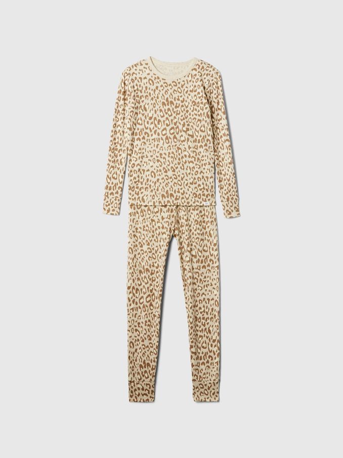 Brown Leopard Print Cotton Long Sleeve Pyjama Set (4-13yrs) (E97209) | £14