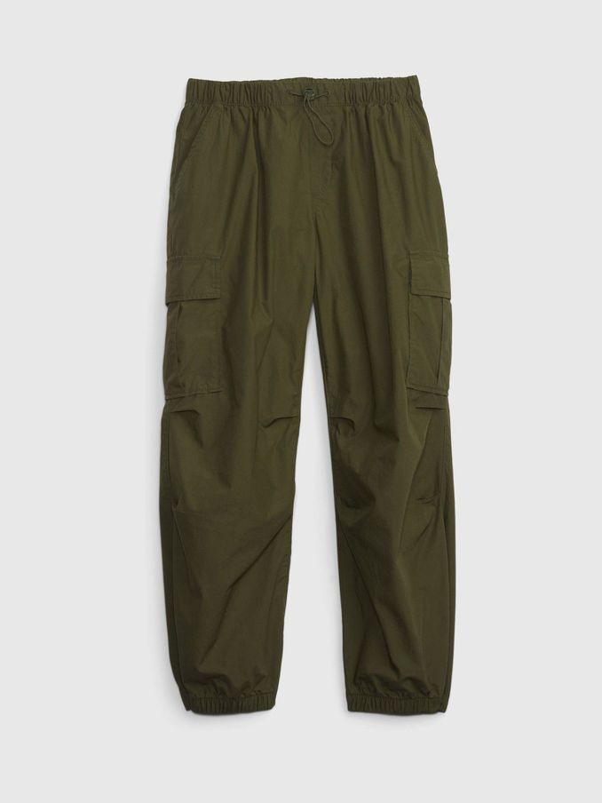 Green Pull On Cargo Parachute Trousers (4-13yrs) (E97227) | £17