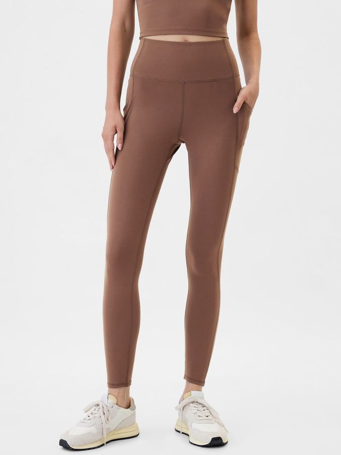 Brown Full Length High Waisted Studio Leggings (E97354) | £24
