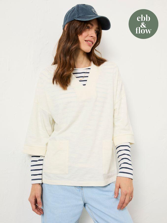 Ivory Mia V-Neck T-Shirt (E98937) | £18