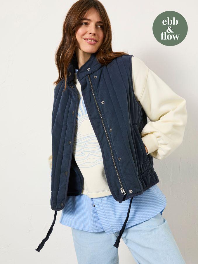 Navy Quilted Gilet (E98943) | £50
