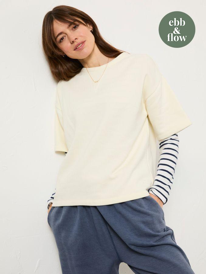Ivory Sol Crew 100% Cotton Sweatshirt (E98949) | £22