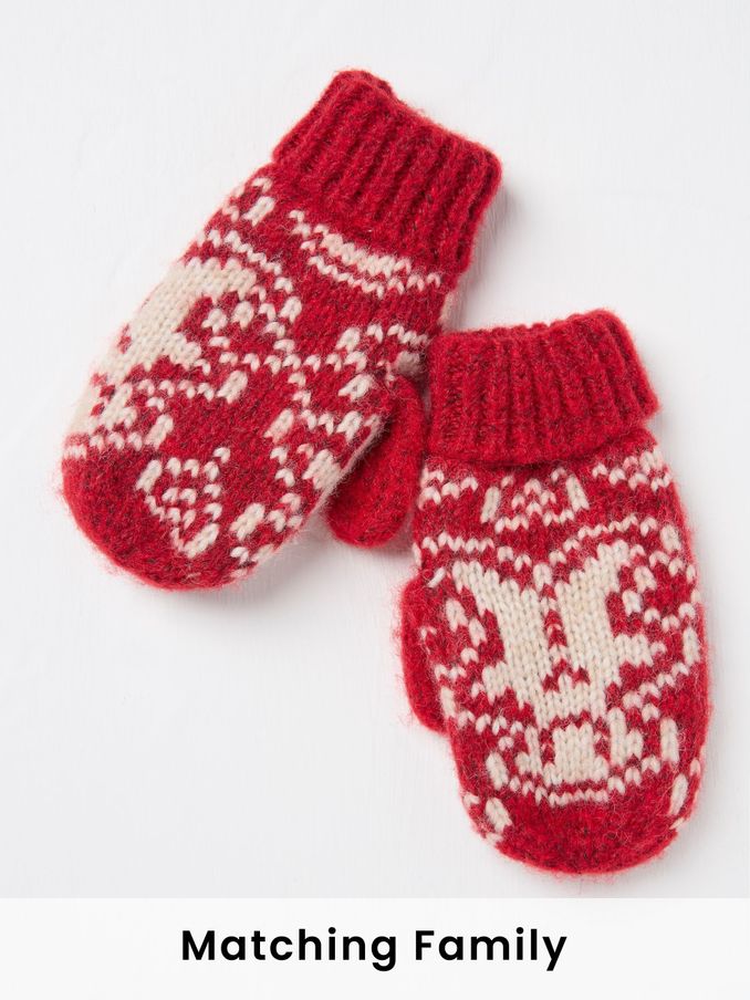 Red Gingerbread Mittens (E99504) | £2