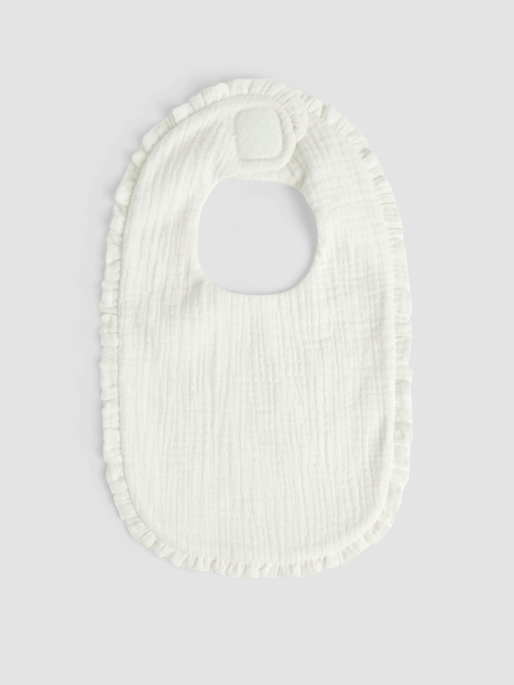 White Baby Muslin Frill Bib (F00194) | £6