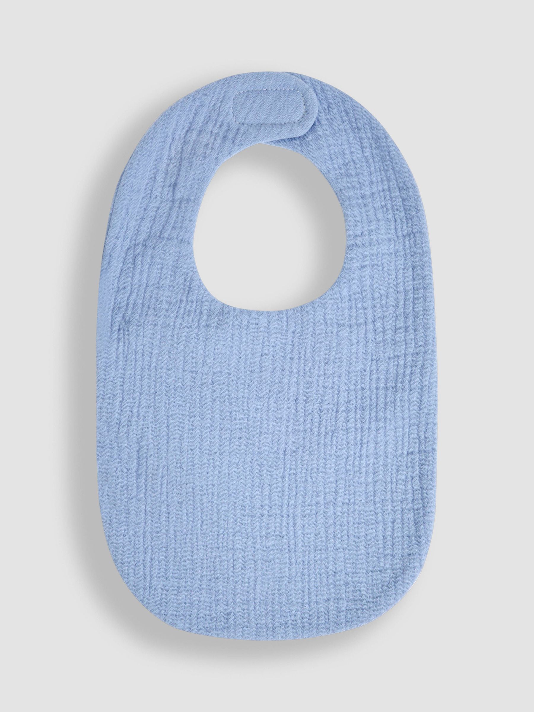 Blue Baby Muslin Frill Bib (F00202) | £6