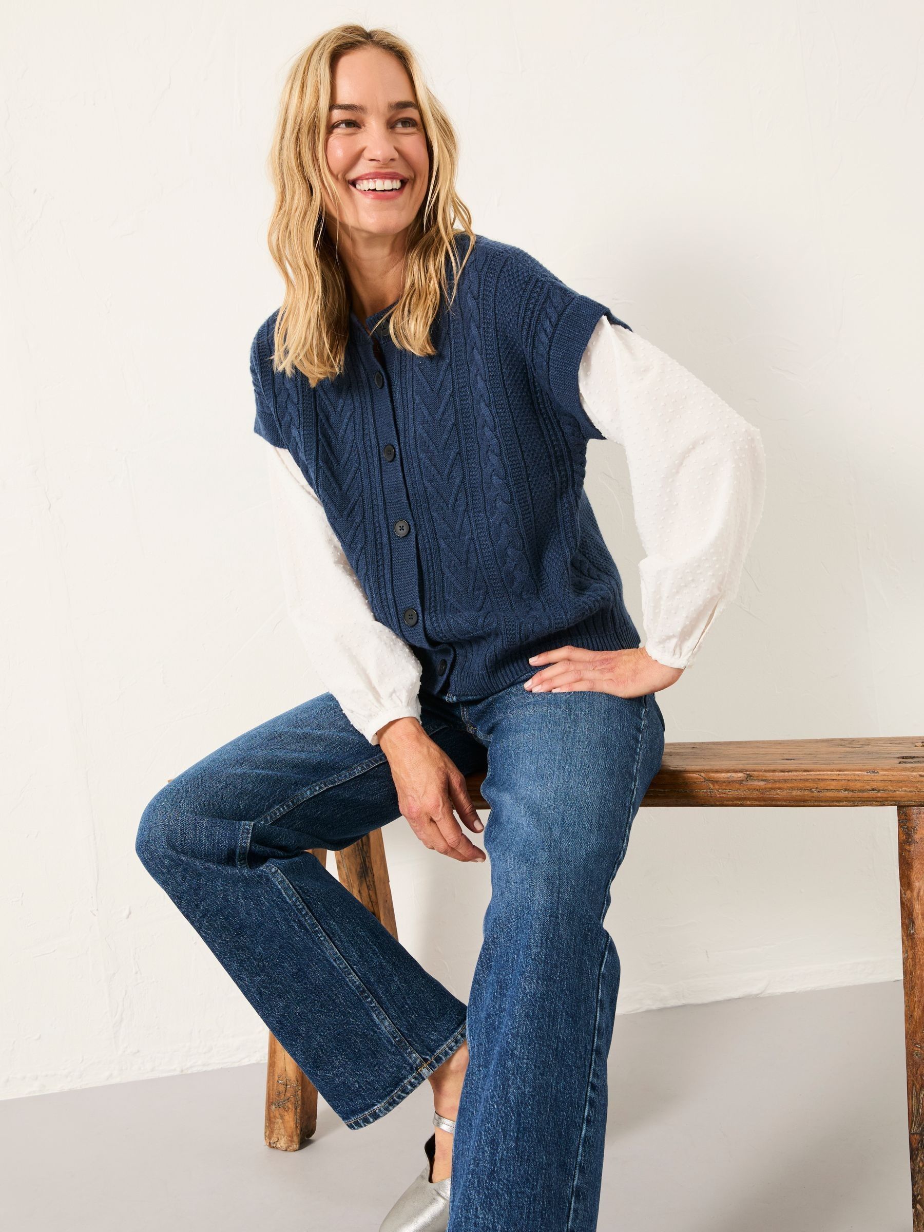 Odette Navy Button Front 2 in 1 (F00531) | £58