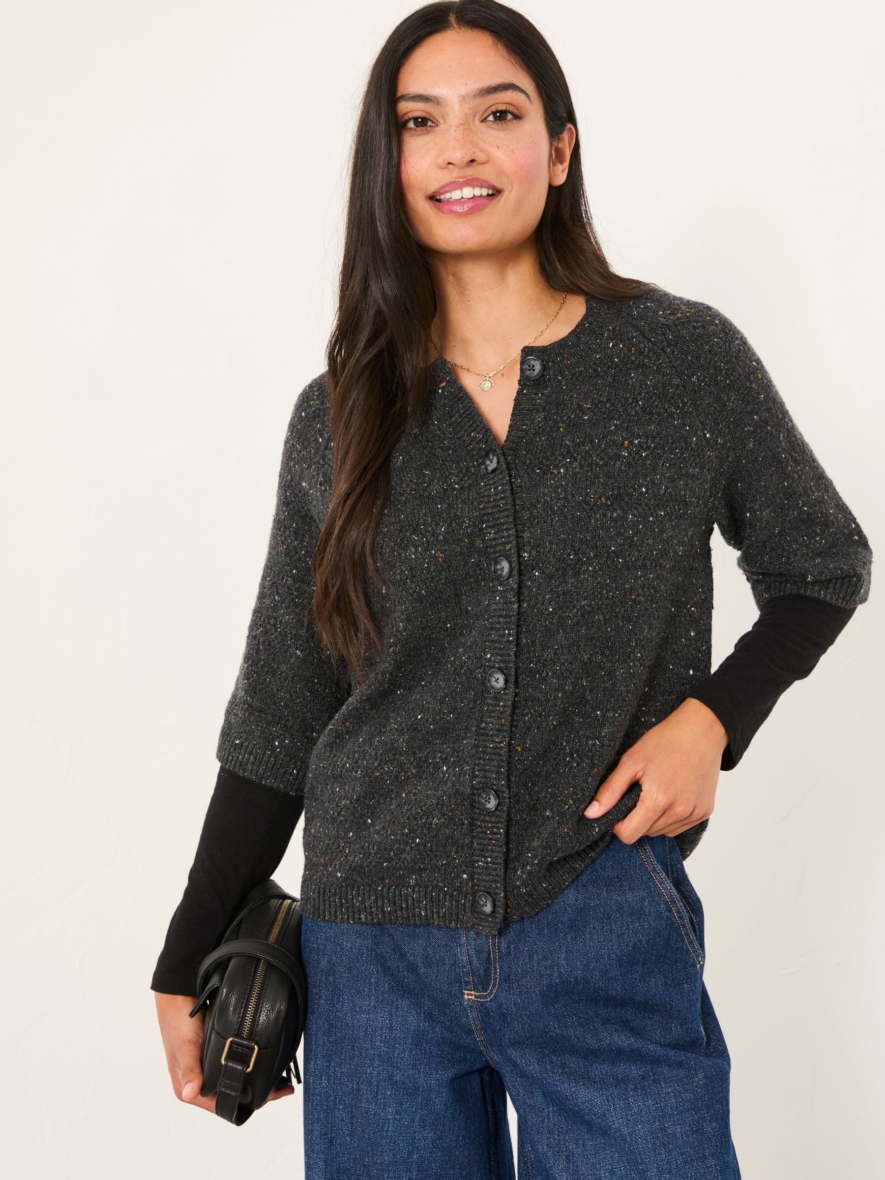 Remi Black Knitted Cardigan (F00548) | £56