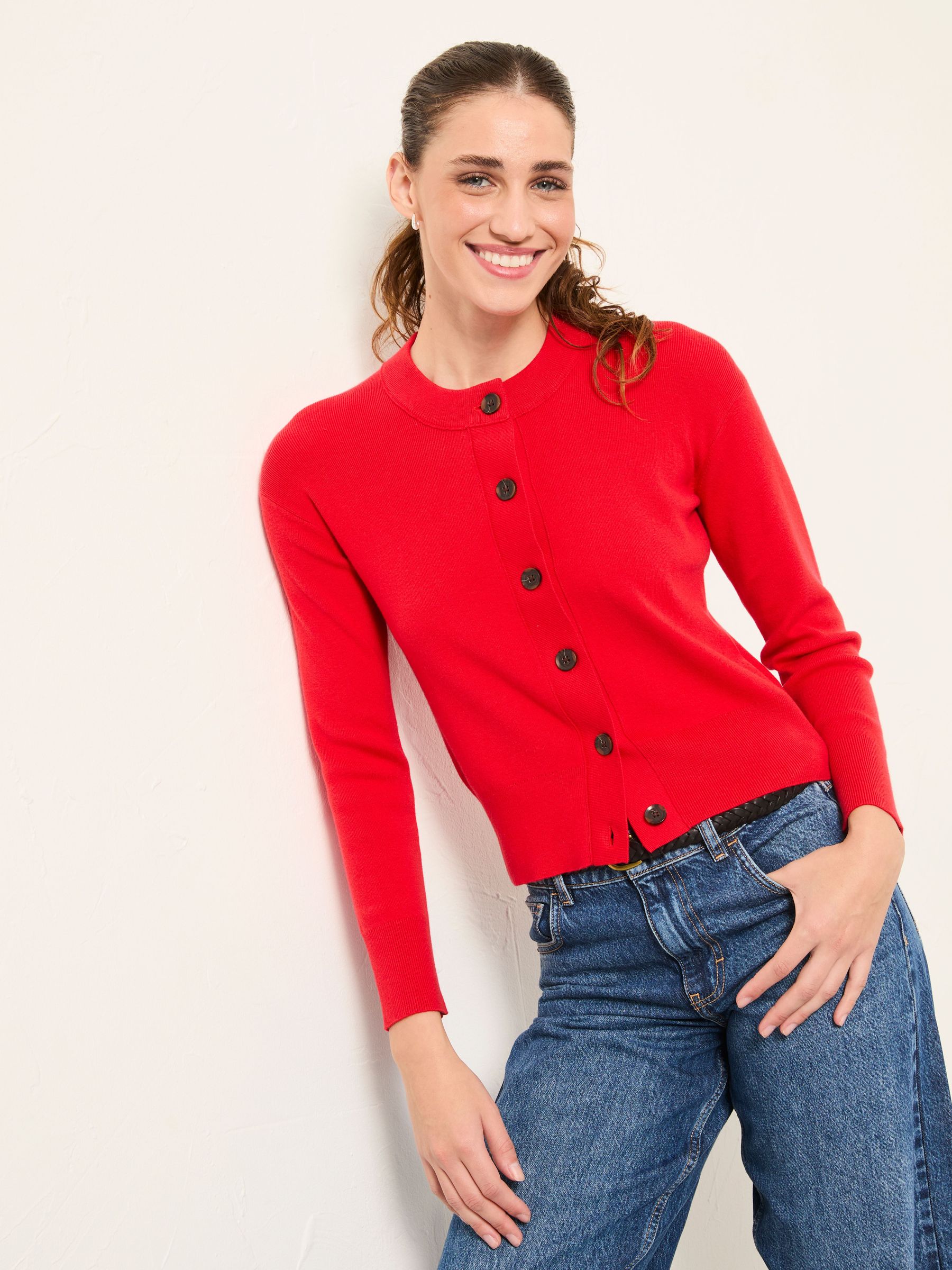 Selene Red Knitted Cardigan (F00587) | £49.50