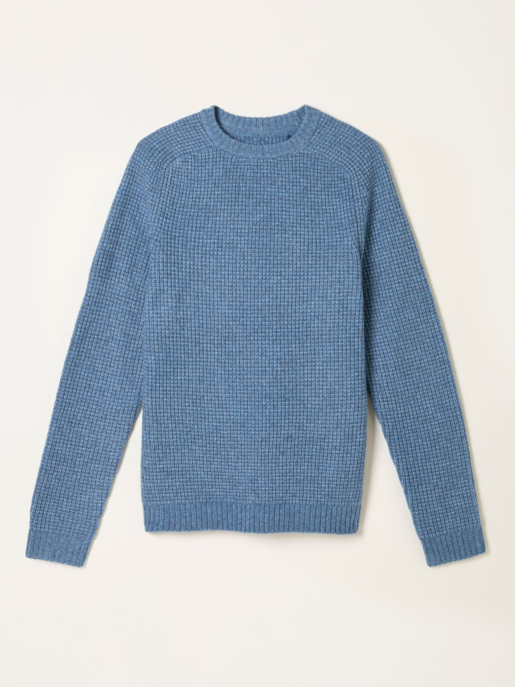 Calder Light Vintage Blue Crew Neck Knitted Jumper (F02213) | £55