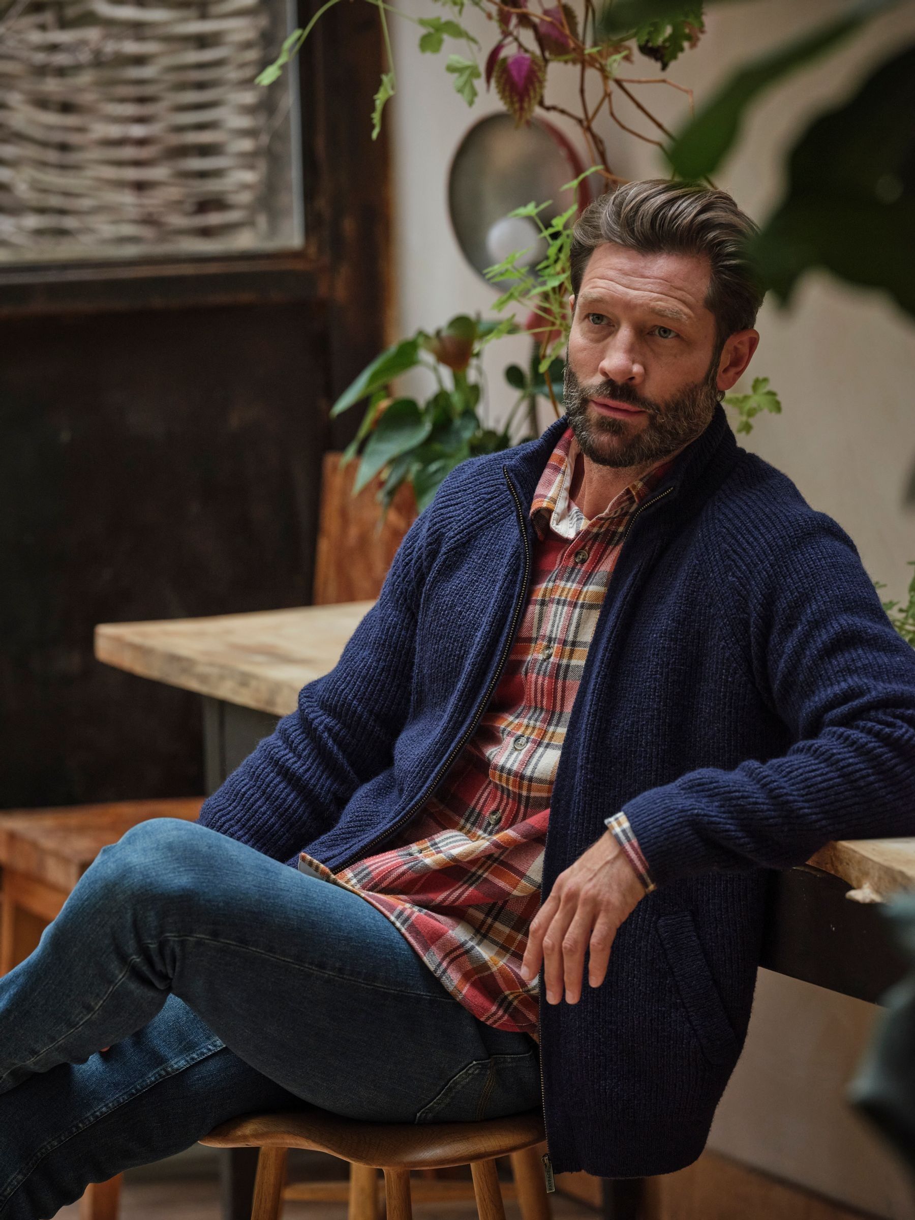 Harwick Navy Zip Through Bomber (F02217) | £65
