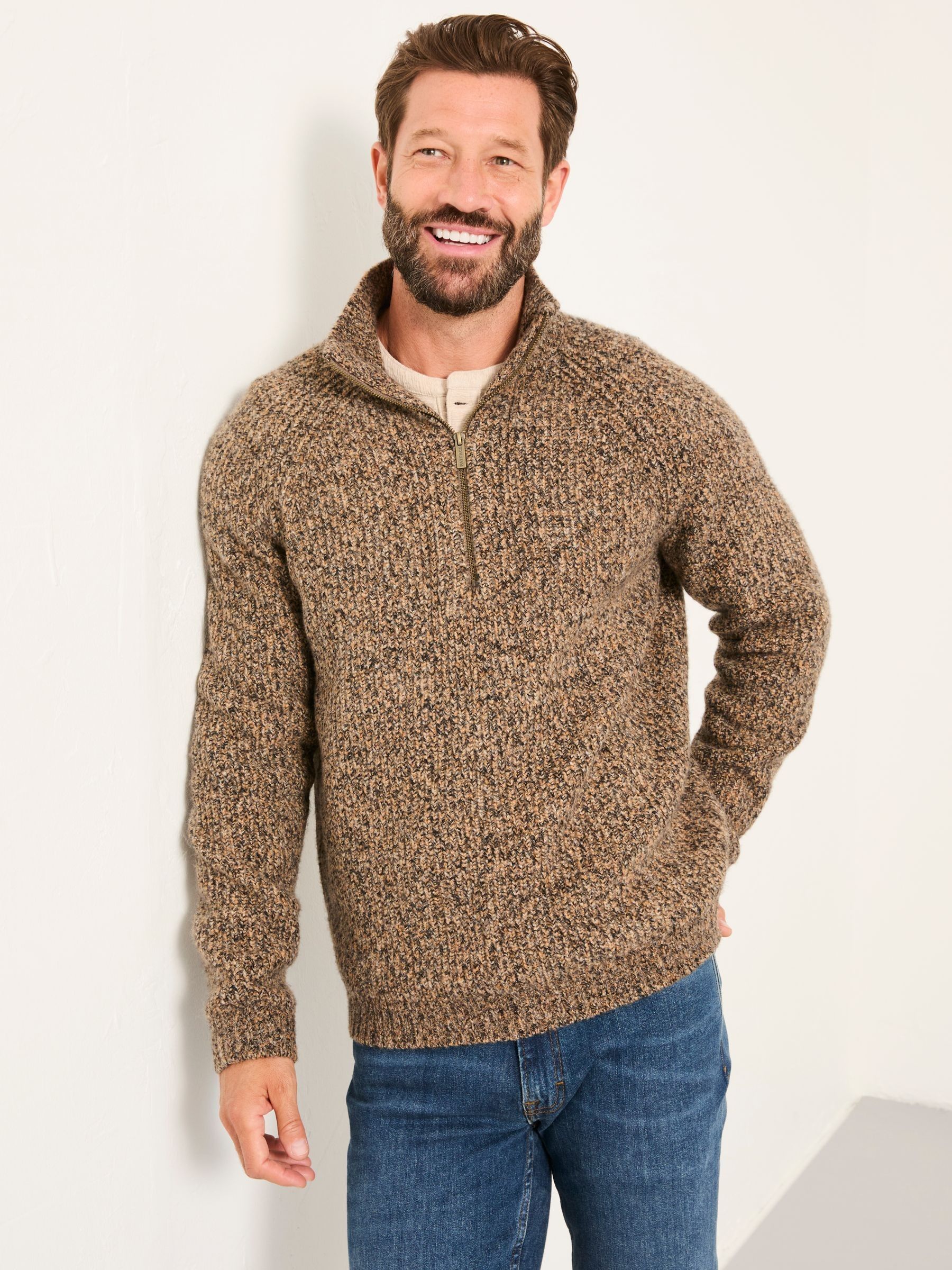 Williton Natural Half Neck Knitted Jumper (F02231) | £65