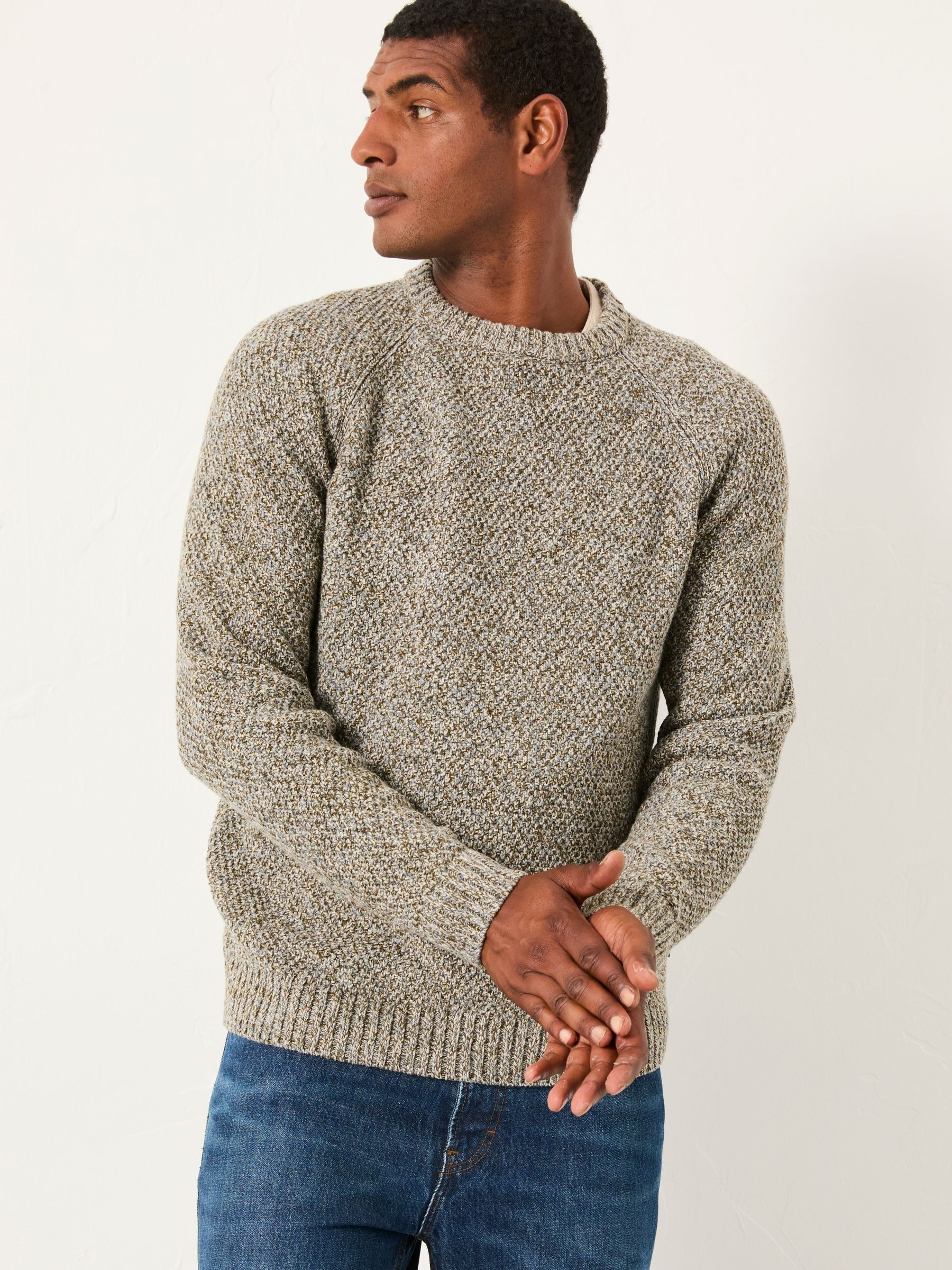 Hove Green Haze Crew Neck Knitted Jumper (F02240) | £59
