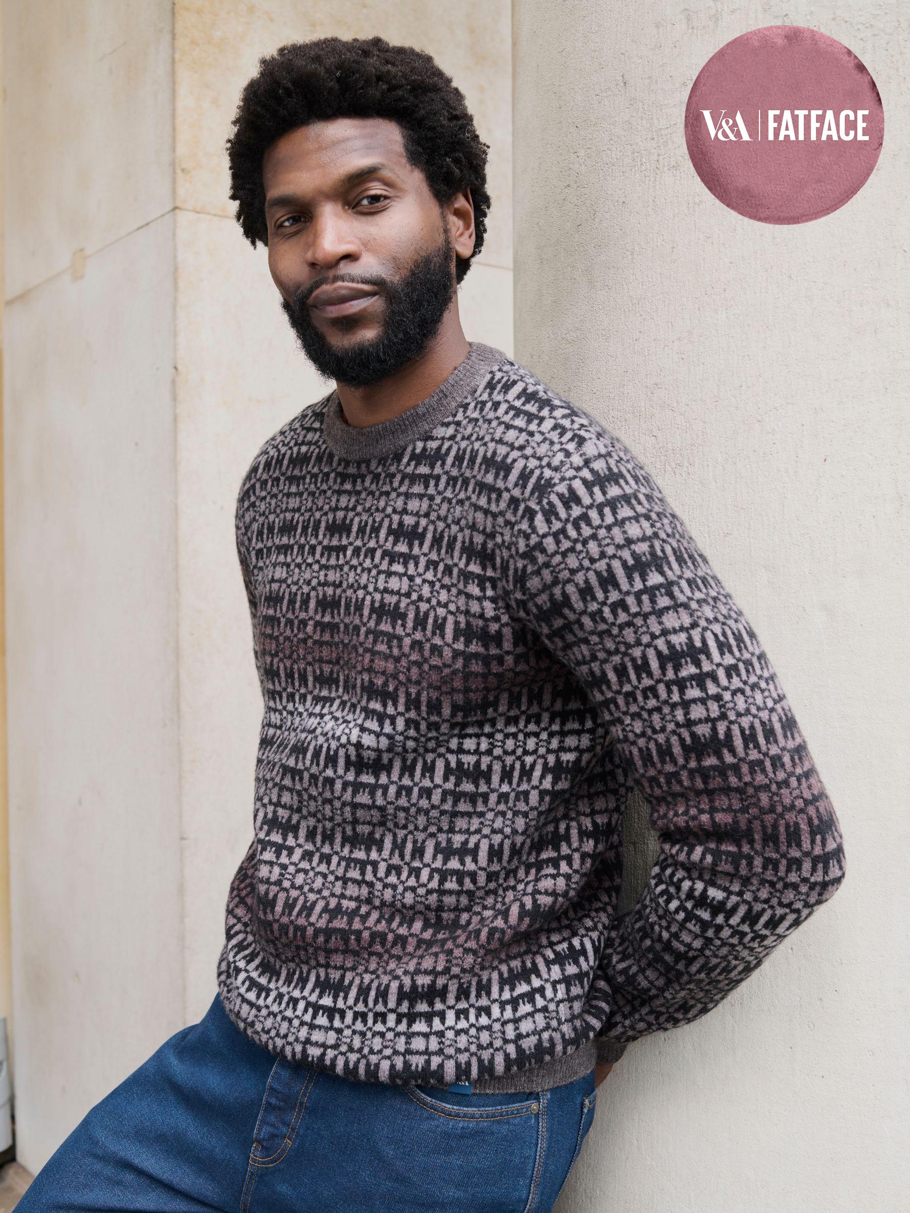 Dark Natural Blanket Ombre Knitted Crew Neck Jumper (F02245) | £59