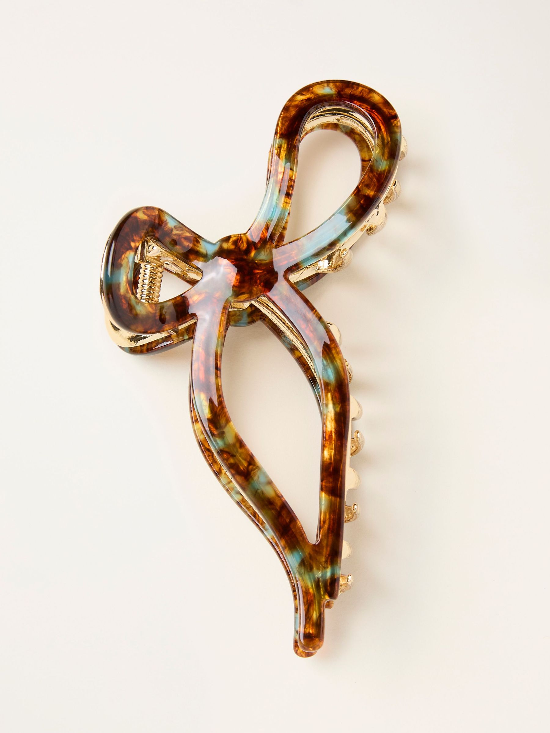 Tortoiseshell Brown Resin Bow Claw Clip (F02969) | £12.50
