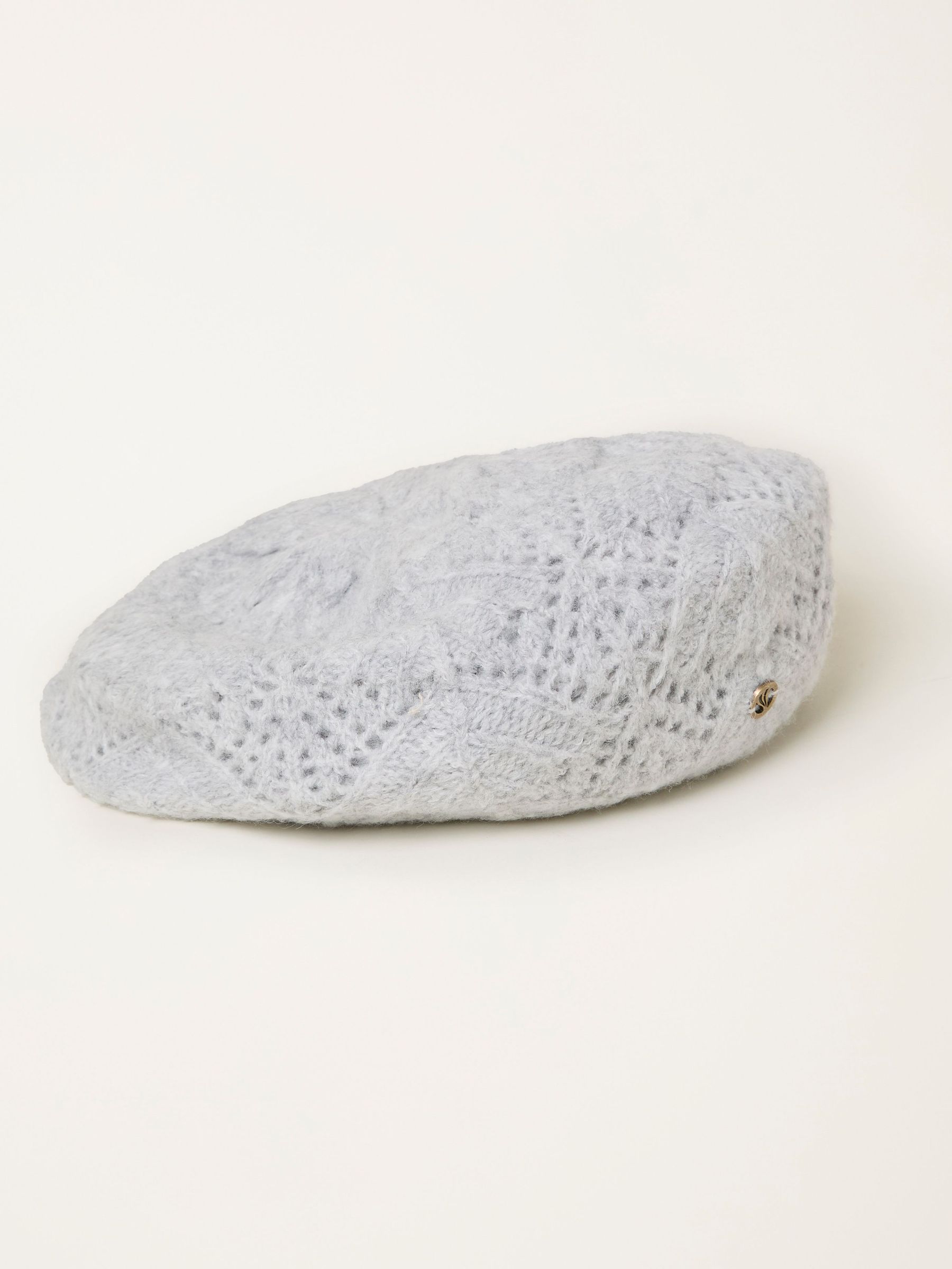 Grey Knitted Beret (F03009) | £18