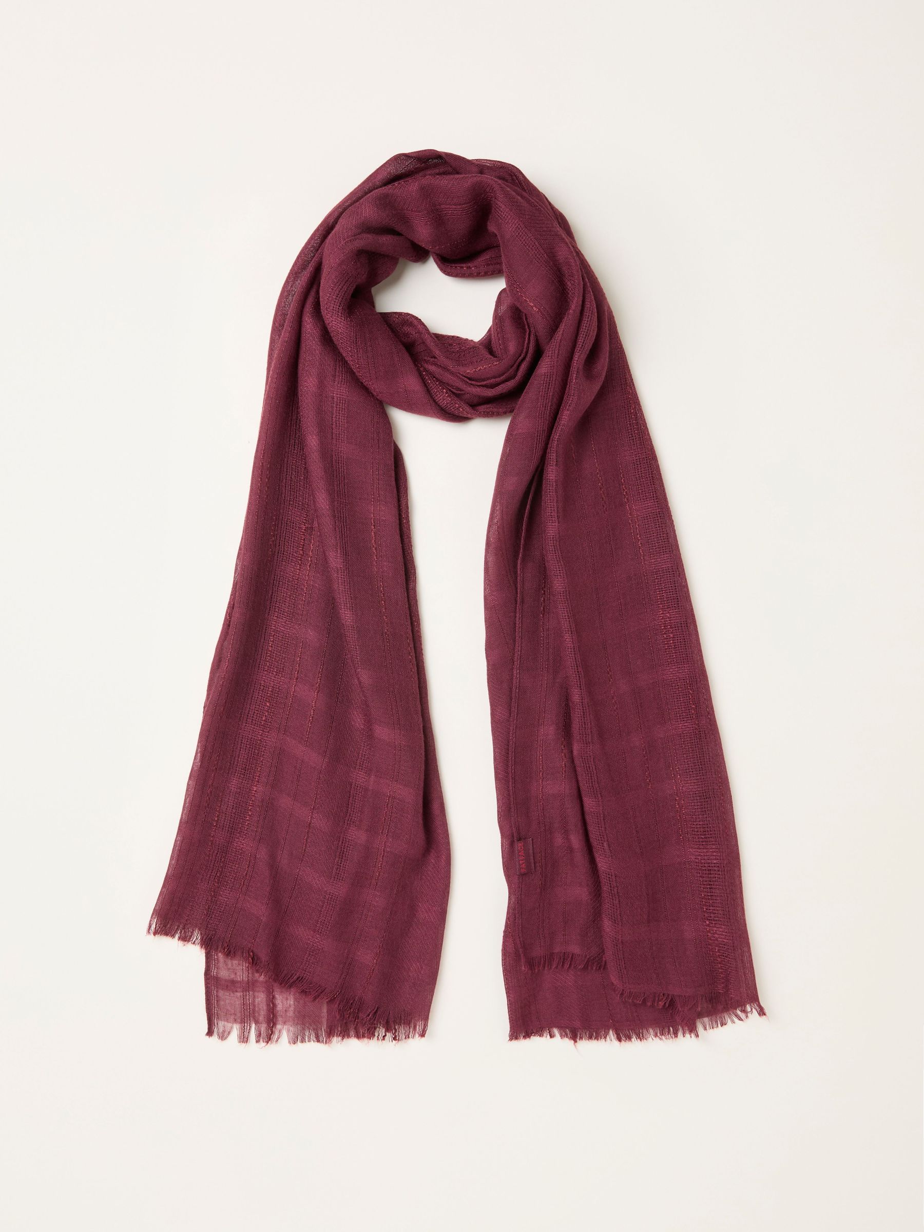 Burgundy Red Textured Lightweight Scarf (F03087) | £19.50