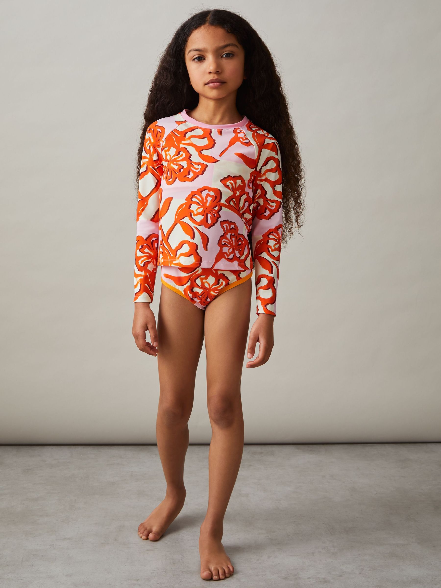 4-9 yrs Floral-Print Bikini Bottoms in Pink Print (F04026) | £8