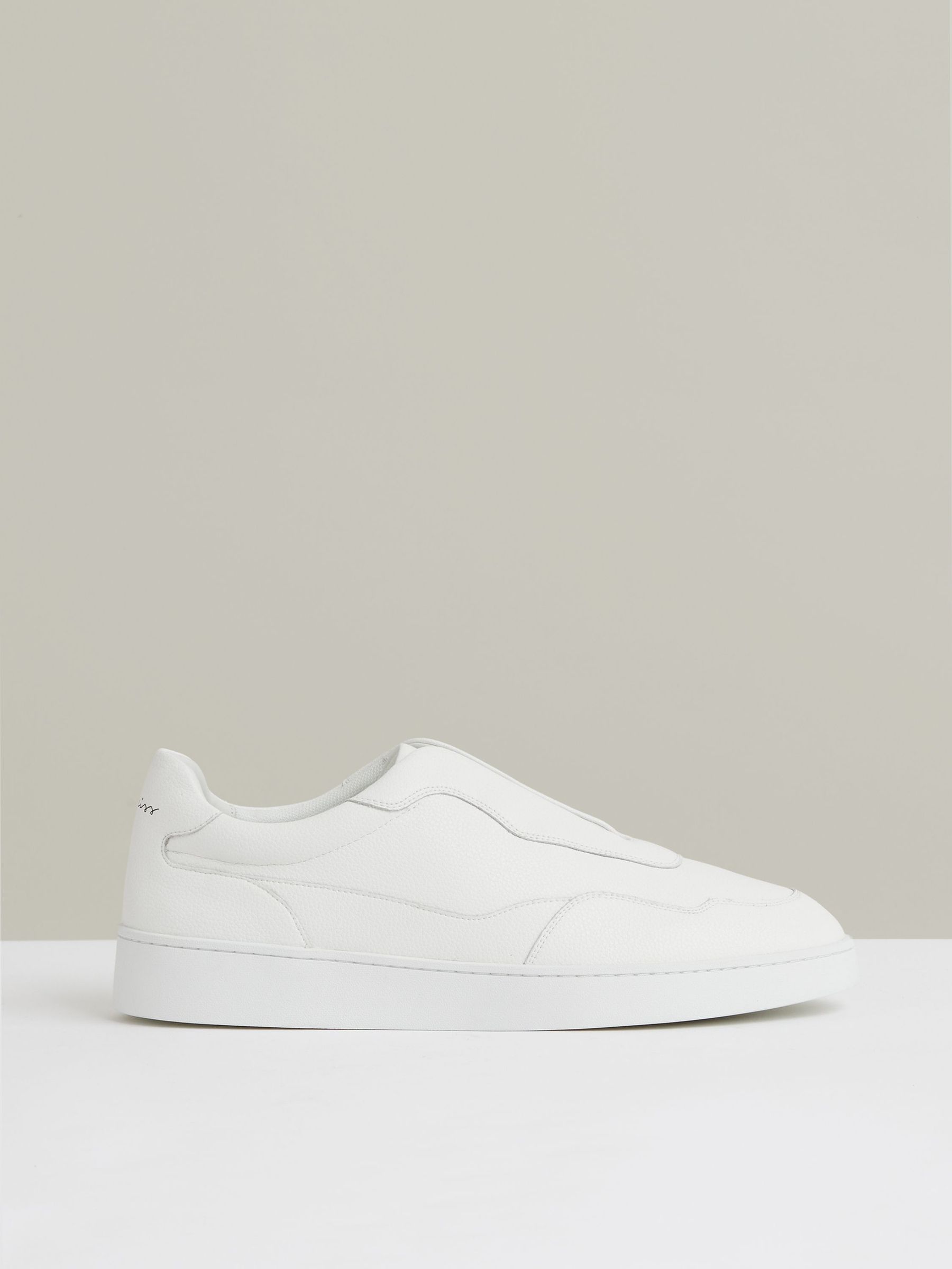 Leather Elasticated-Lace Trainers in White (F06917) | £148
