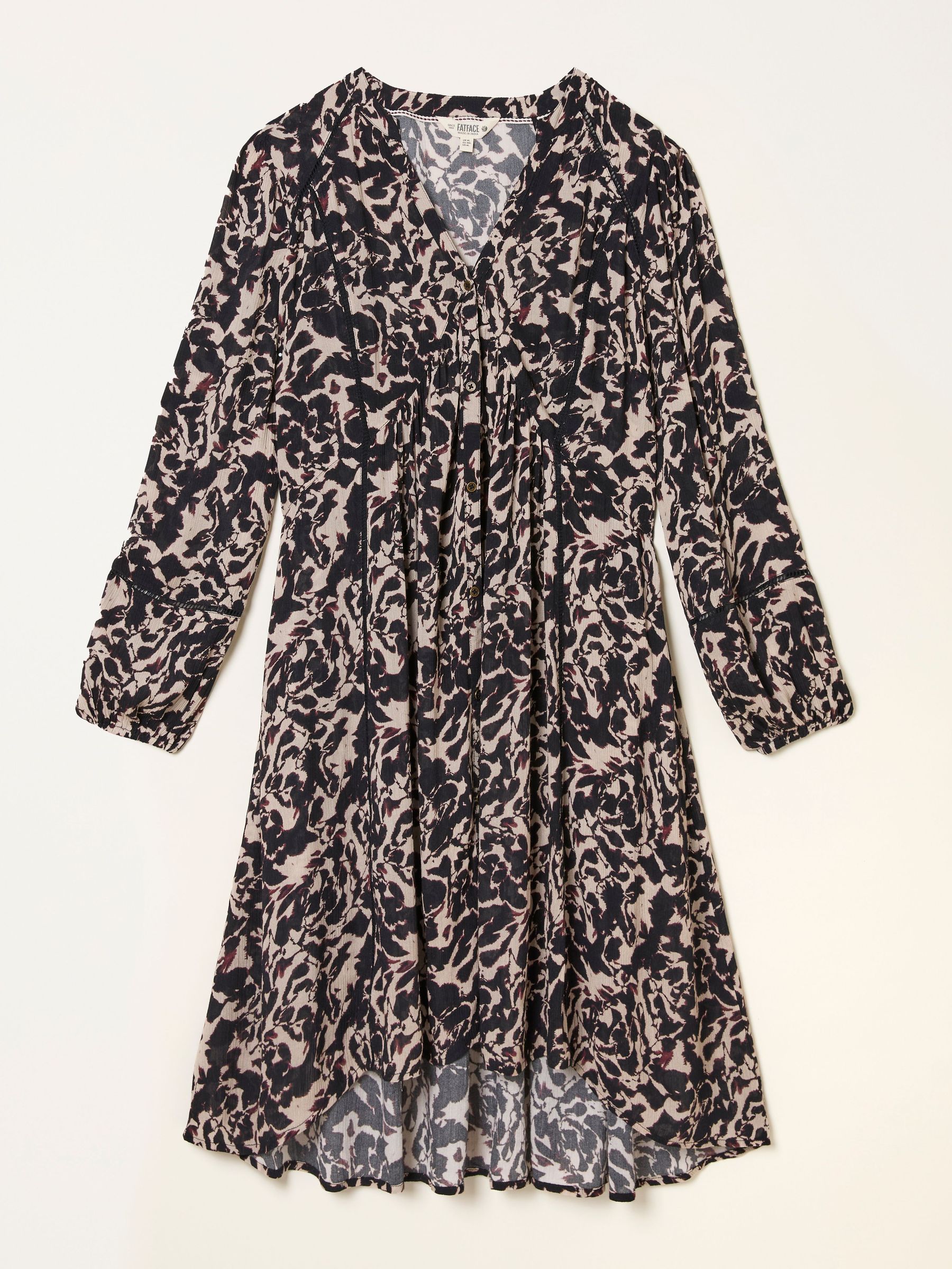 Steph Black Animal Swirl Regular Dress (F07516) | £65