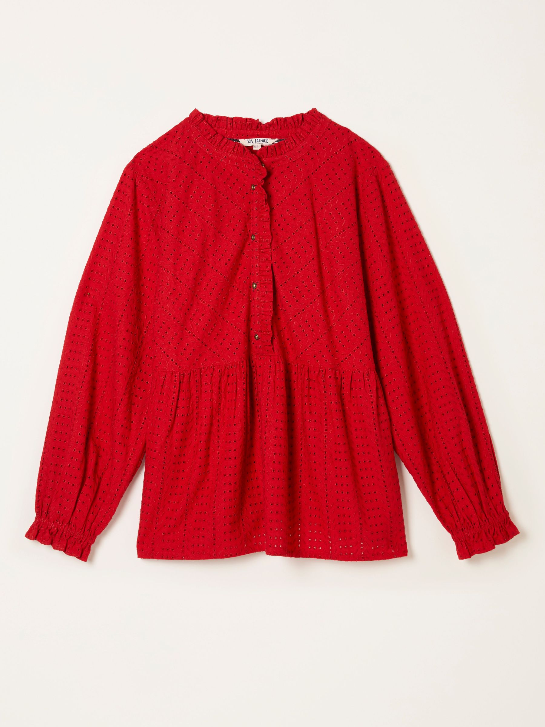 Ina Red Broderie Blouse (F07586) | £59