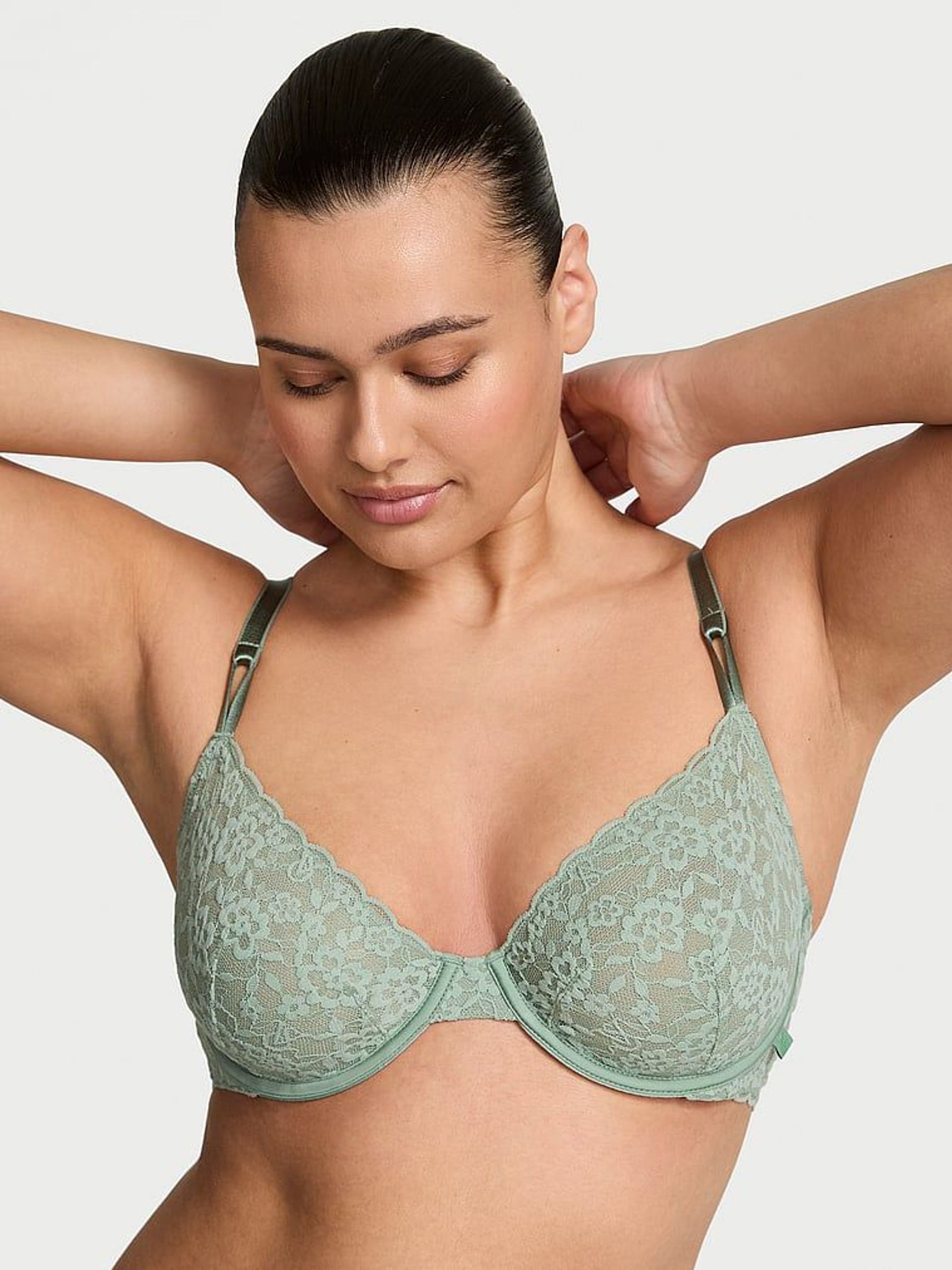 Seasalt Green Unlined Demi Sexy Tee Lace Bra (F07632) | £25