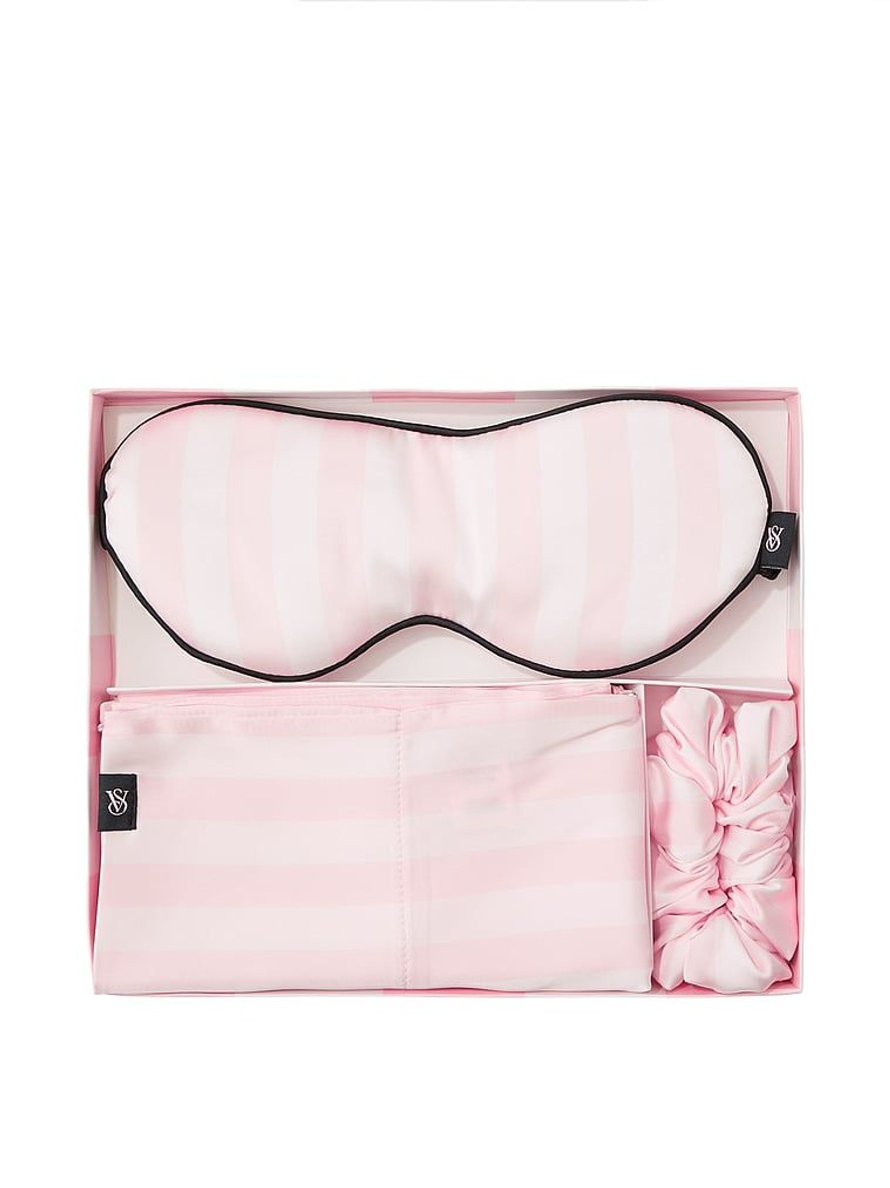 Iconic Stripe Pink Pillowcase, Eye Mask and Scrunchie Set (F07650) | £45