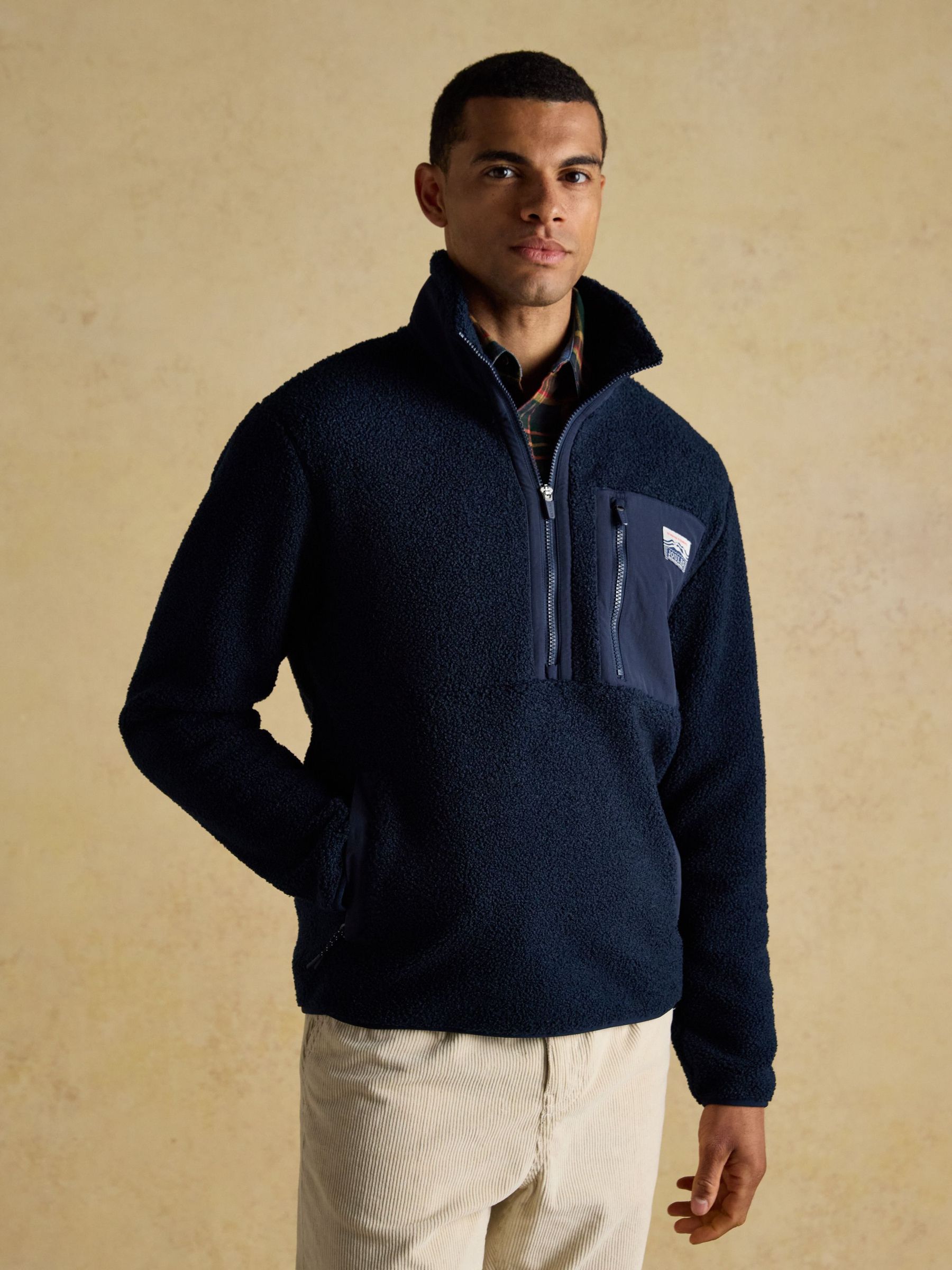 Ashford Navy Quarter Zip Bonded Fleece