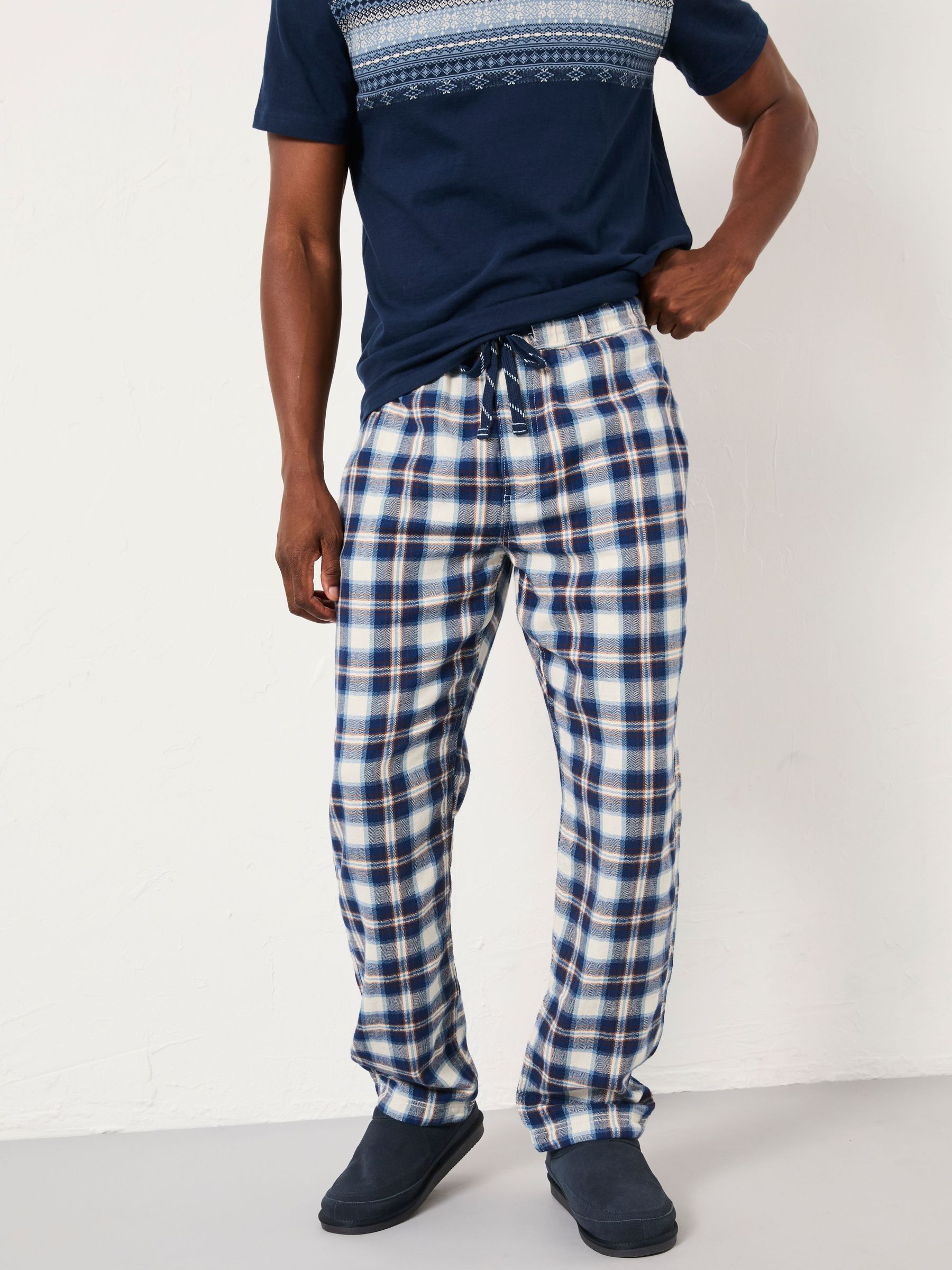 Boray Light Blue Check Pyjama Bottoms (F08253) | £39.50
