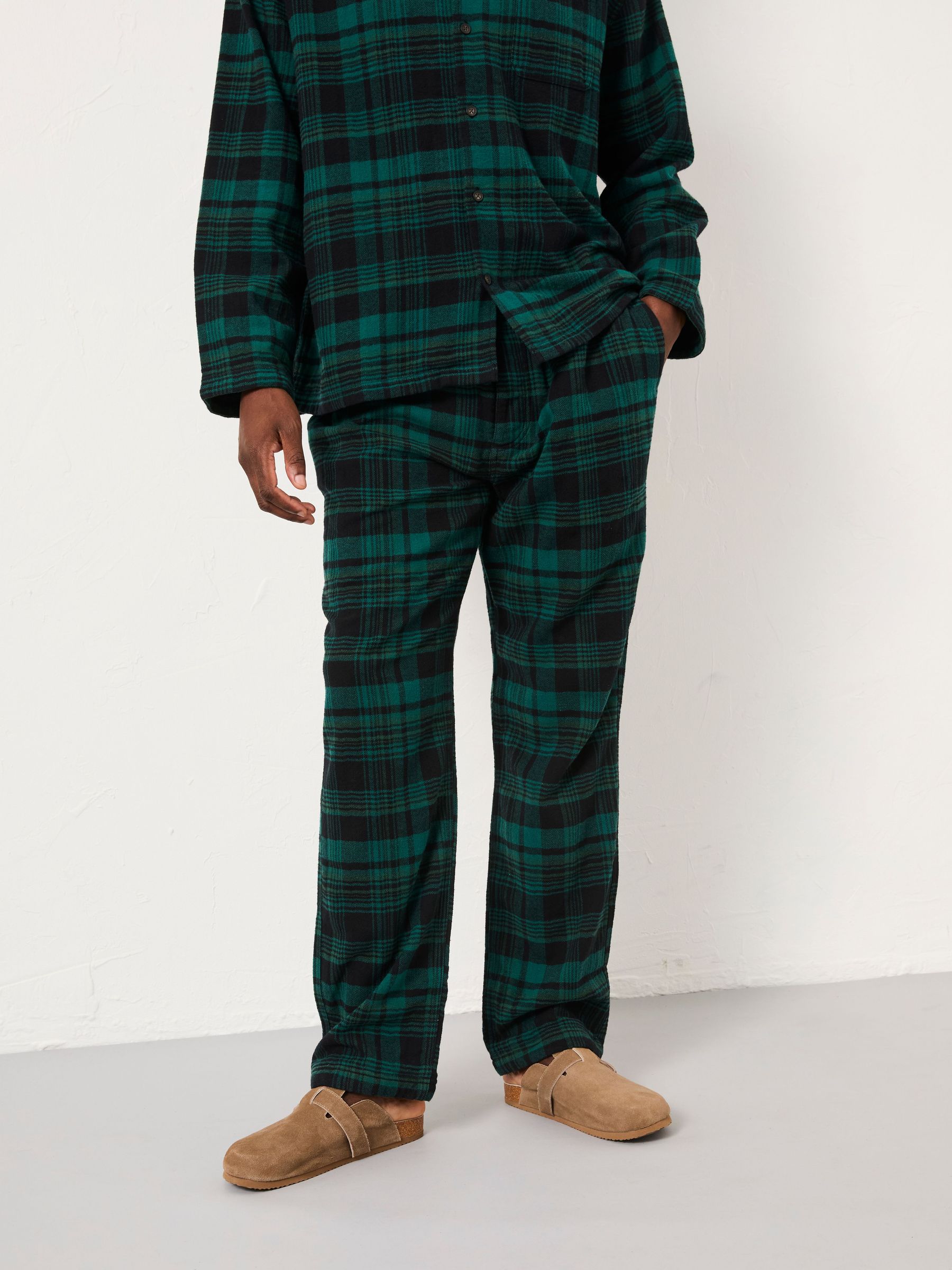 Samphrey Dark Green Check Pyjama Bottoms (F08255) | £39.50