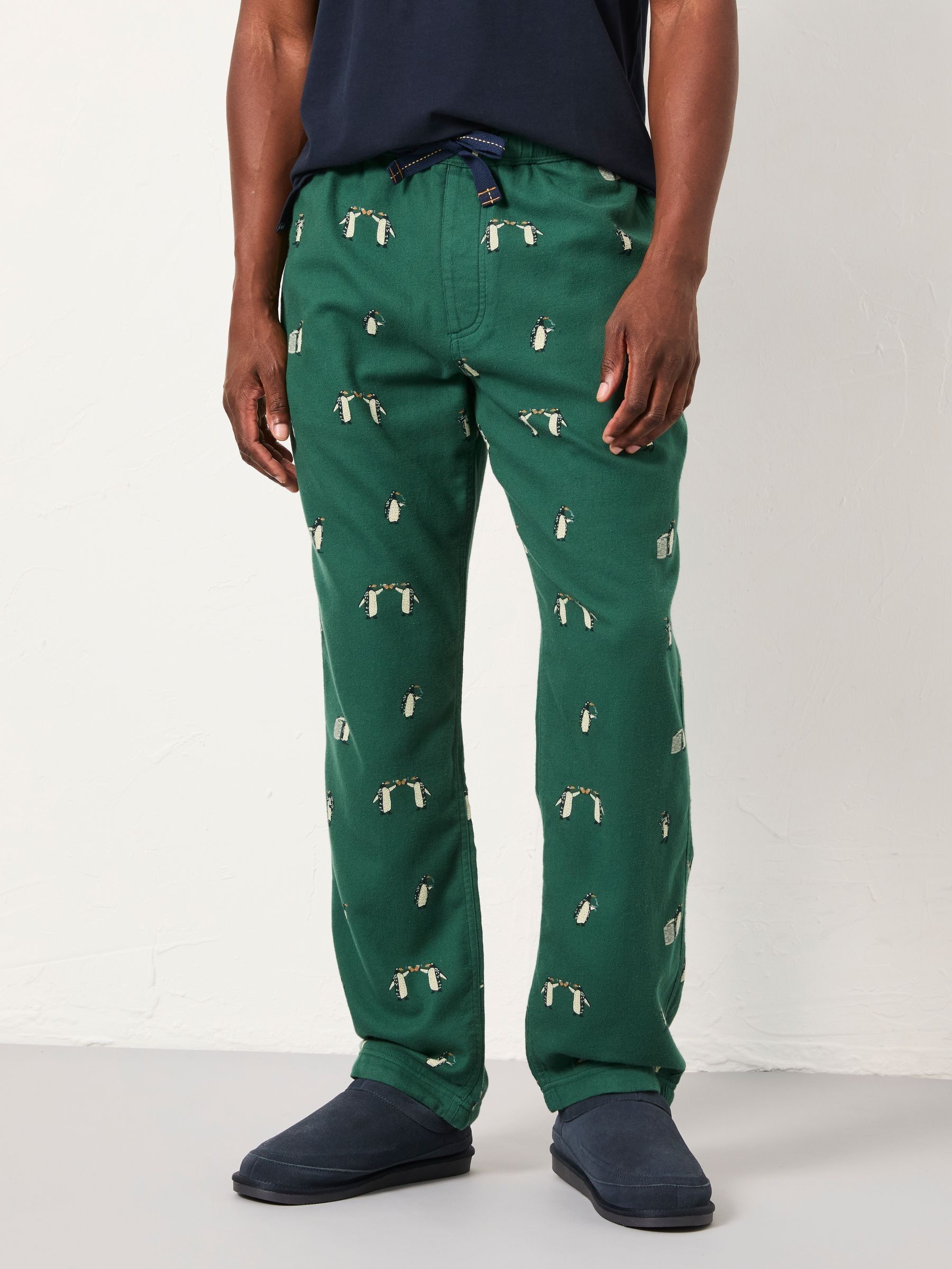 Emerald Green Penguin Print Pyjama Bottoms (F08261) | £39.50