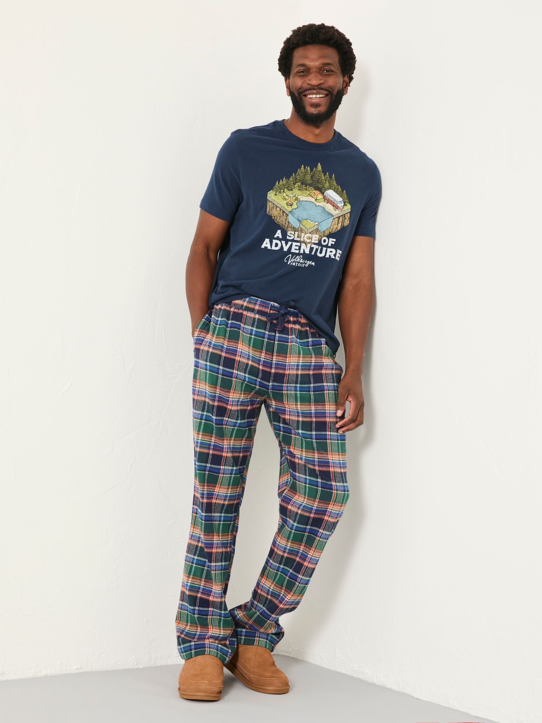 Milburn Cobalt Blue Check Pyjama Bottoms (F08269) | £39.50