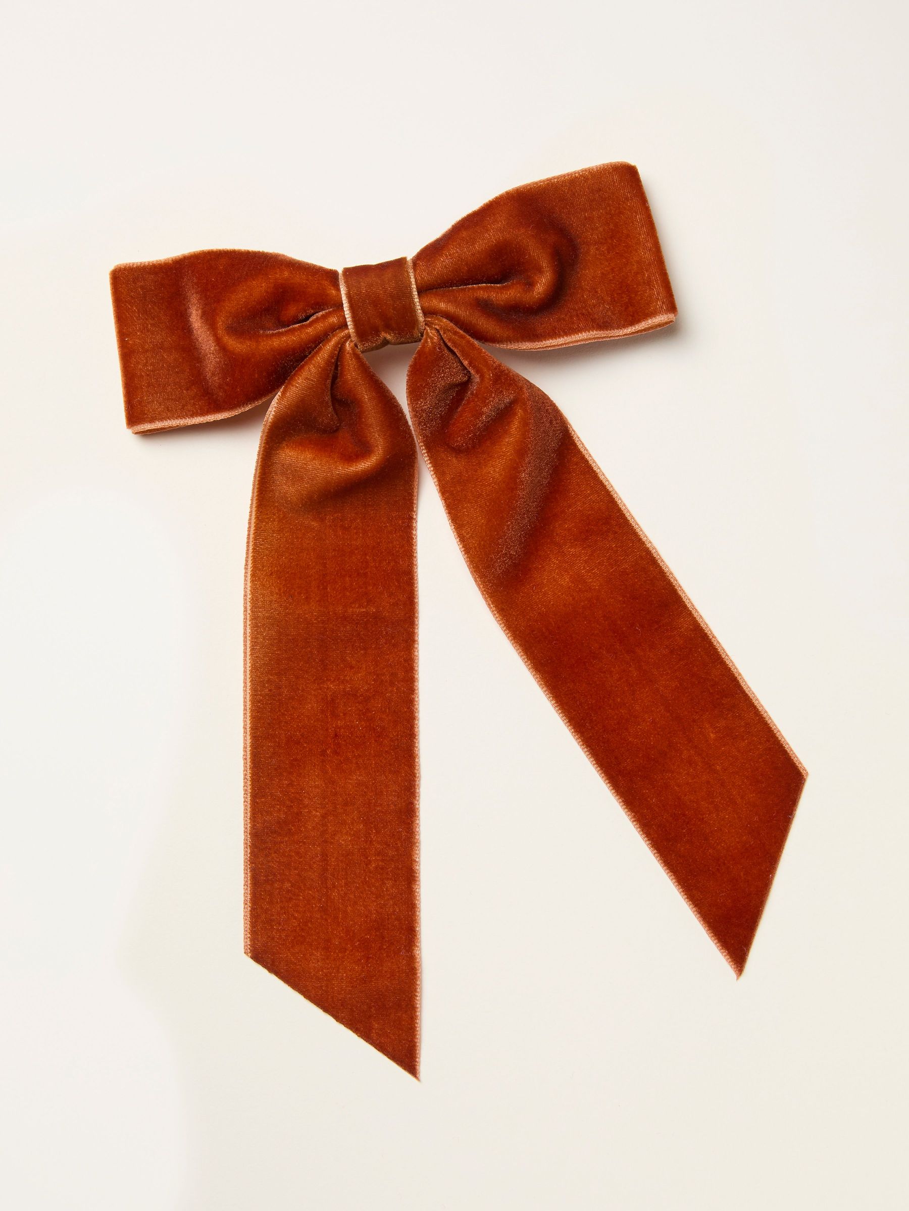 Burnt Orange Velvet Hair Bow (F08283) | £8.50