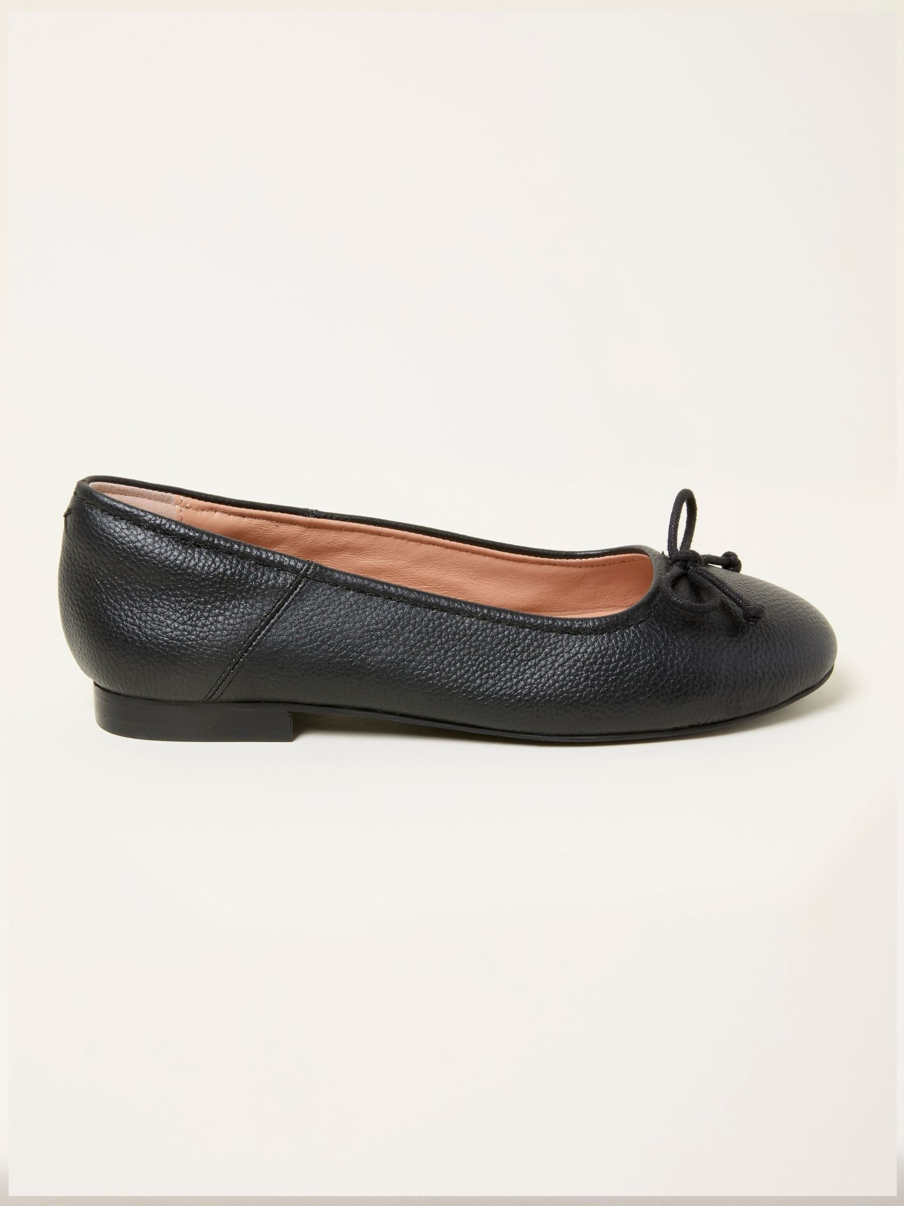 Black Leather Ballerina Pump (F09014) | £65