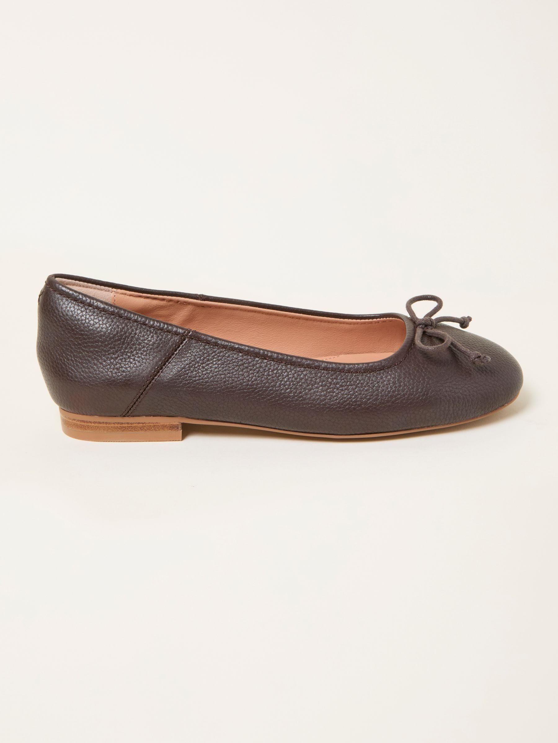 Chocolate Brown Leather Ballerina Pump (F09019) | £65
