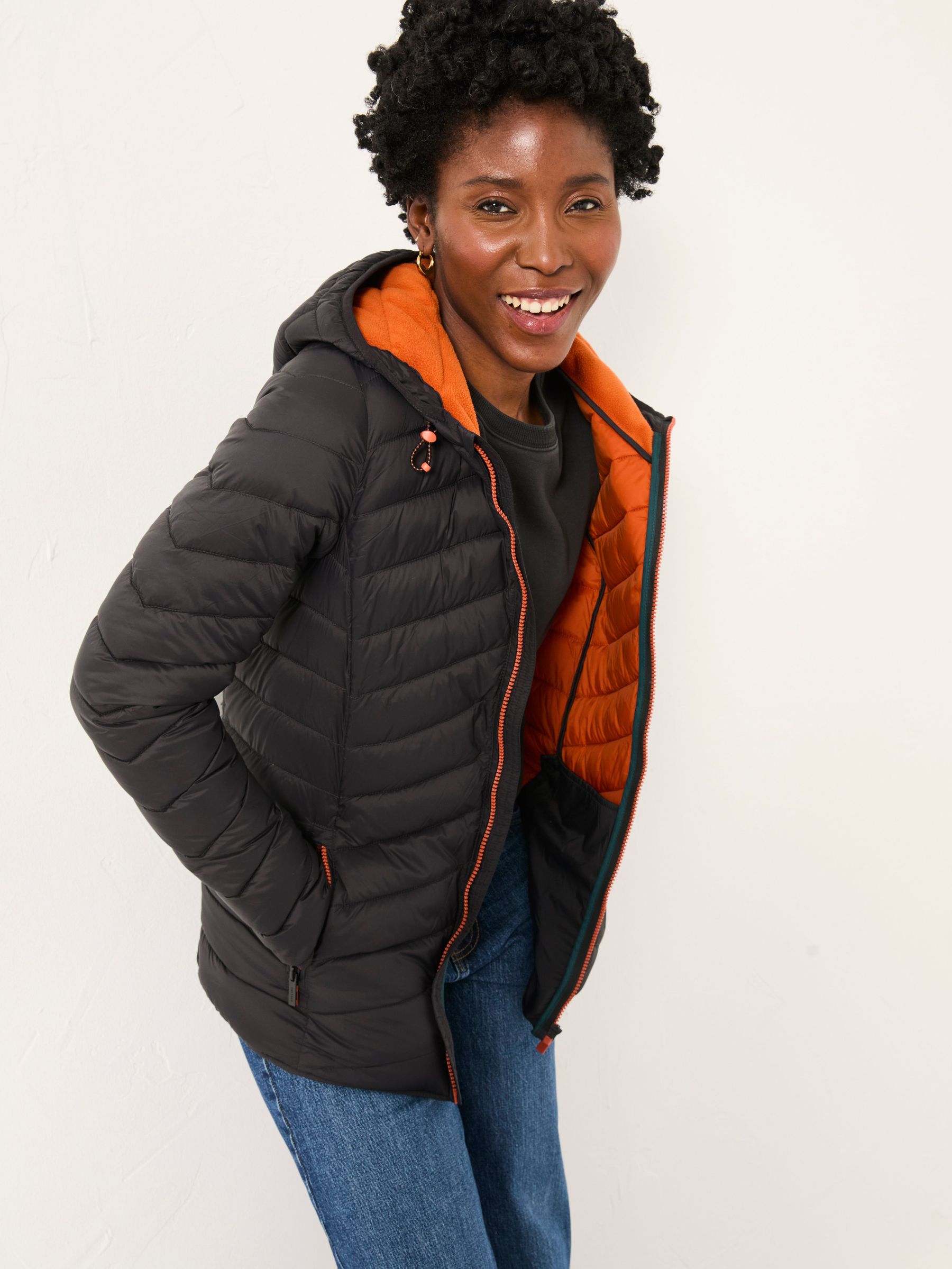 Ruby Black Lightweight Puffer Coat (F09063) | £75