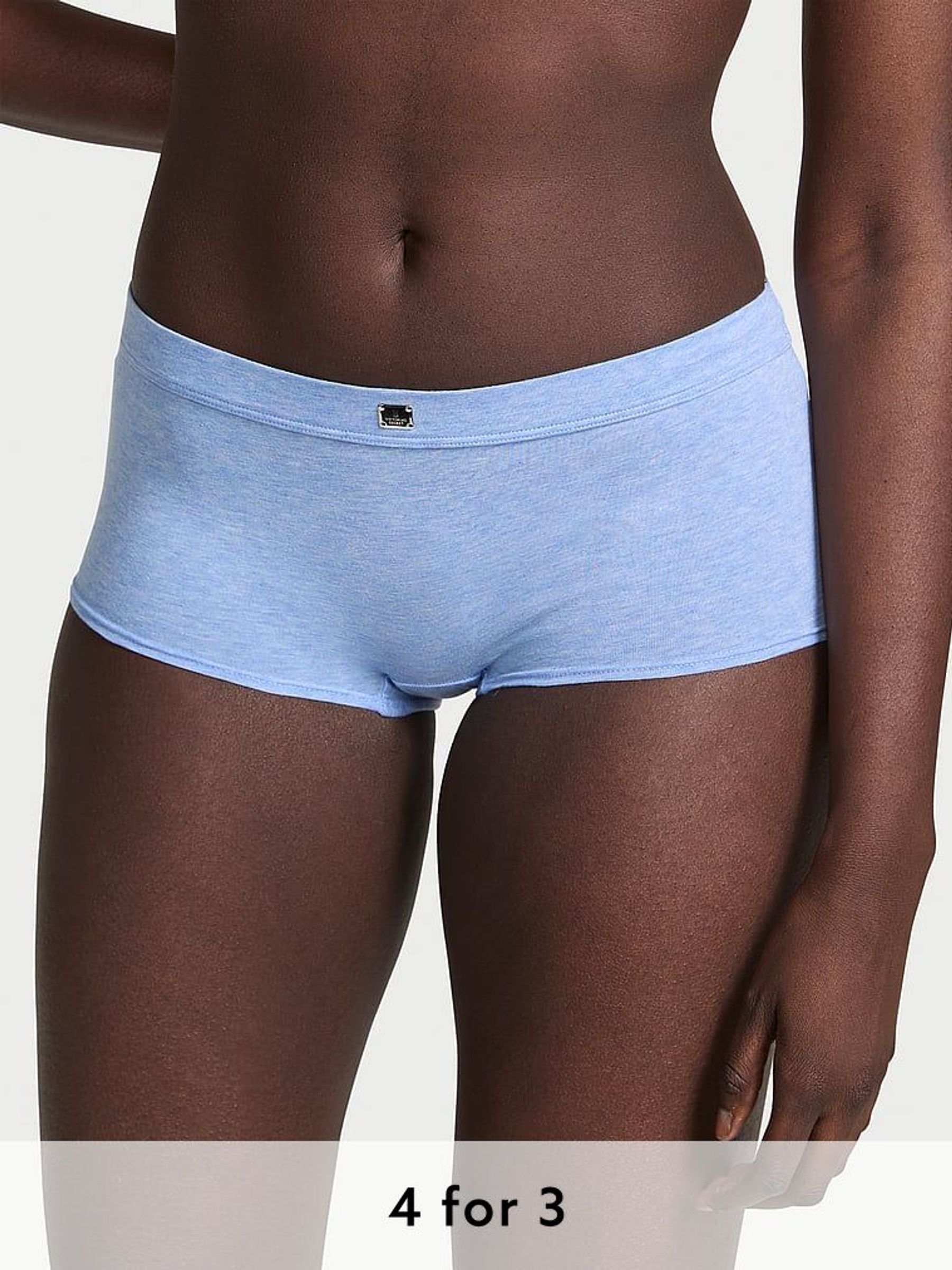 Heather Cornflower Blue Short Cotton Logo Knickers (F09098) | £9
