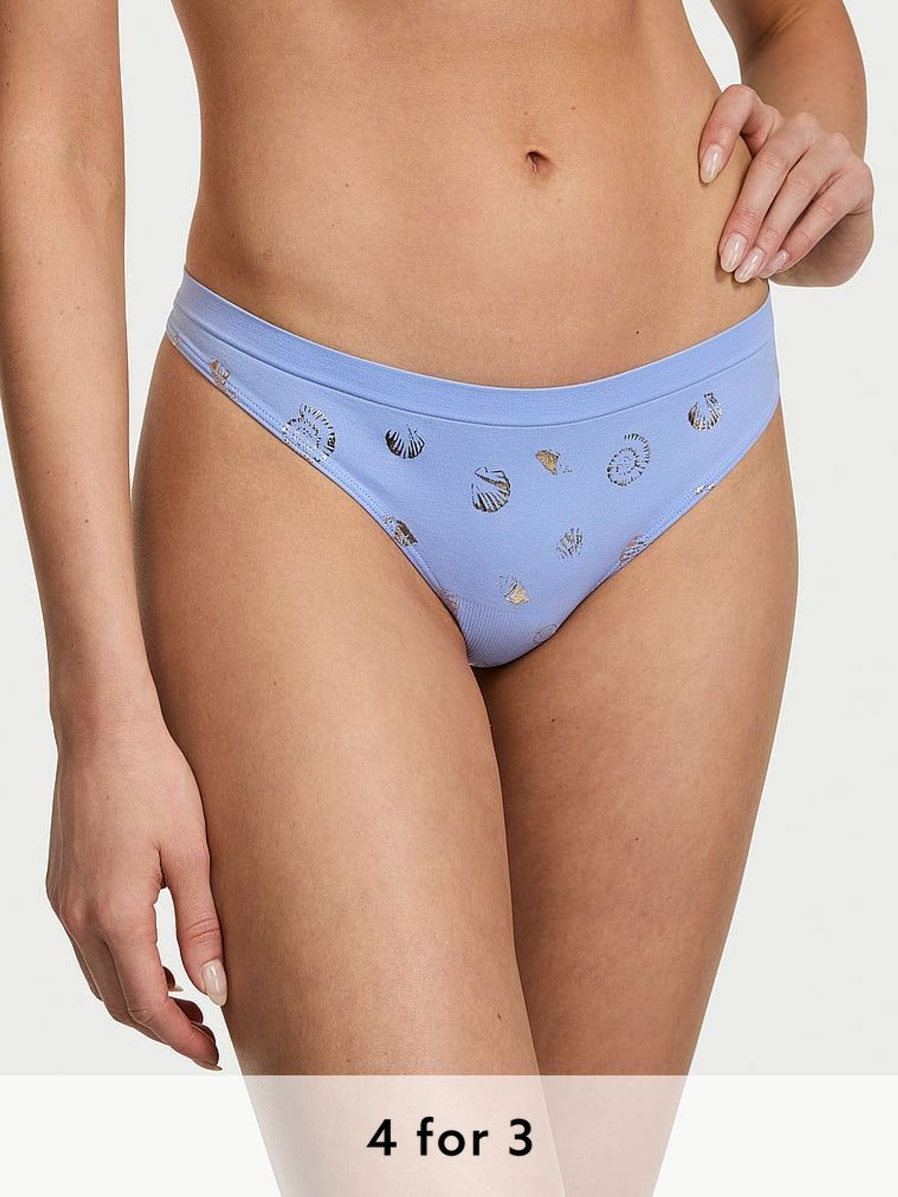 Blue Cameo Seashell Thong Knickers (F09099) | £9