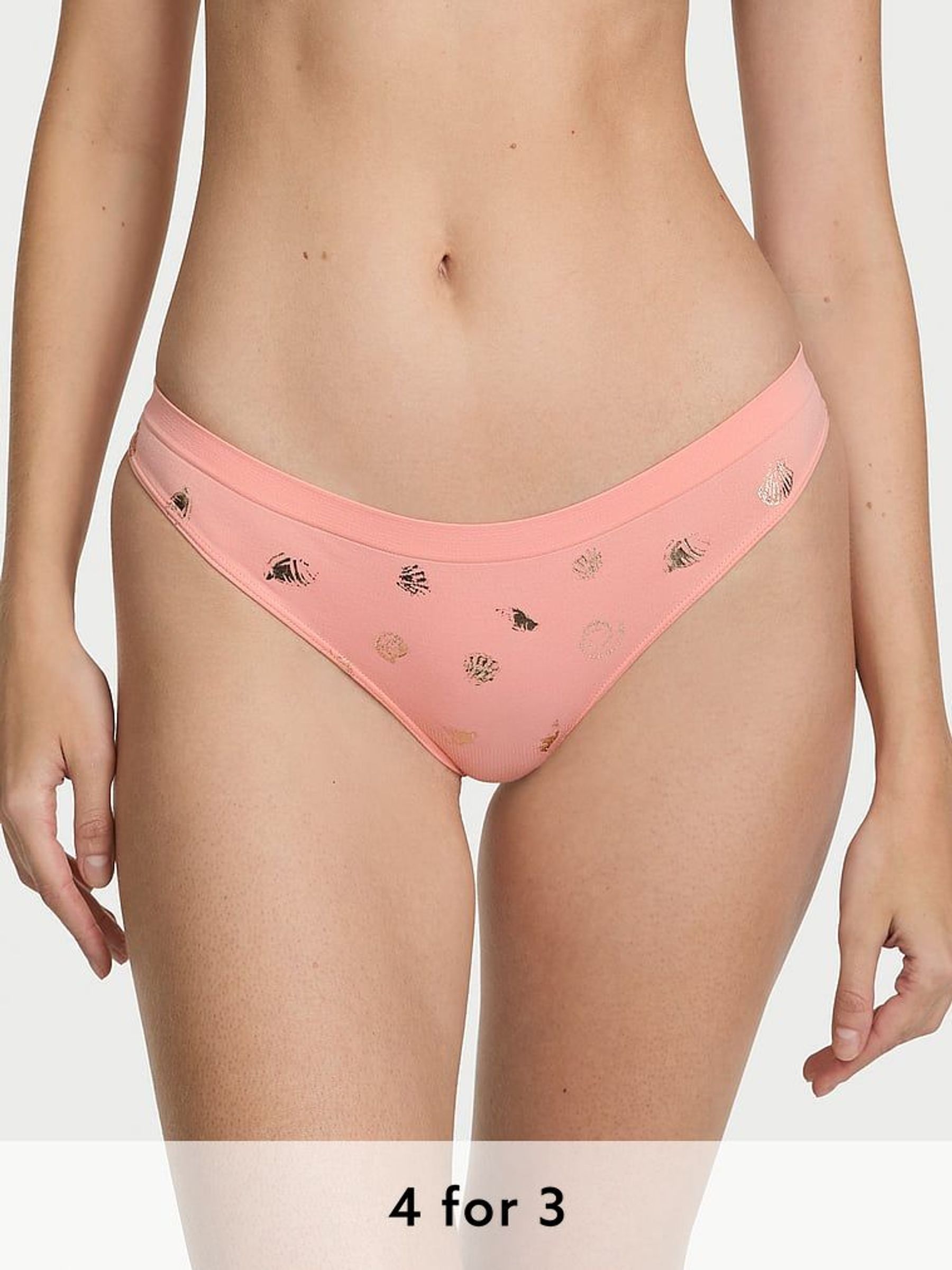 Peachy Orange Thong Knickers (F09126) | £9