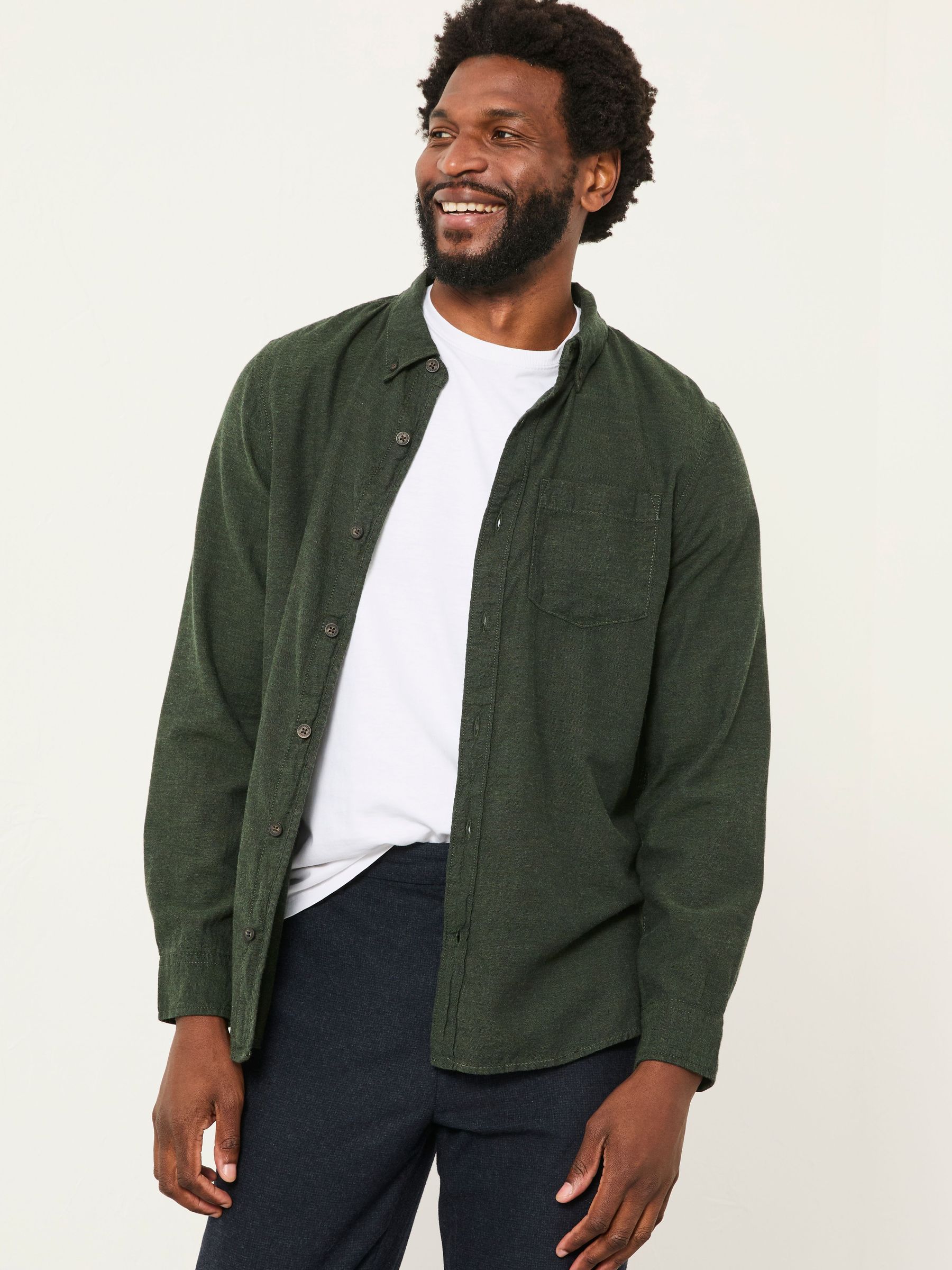 Oxlow Emerald Green Long Sleeve Plain Shirt (F09283) | £49.50