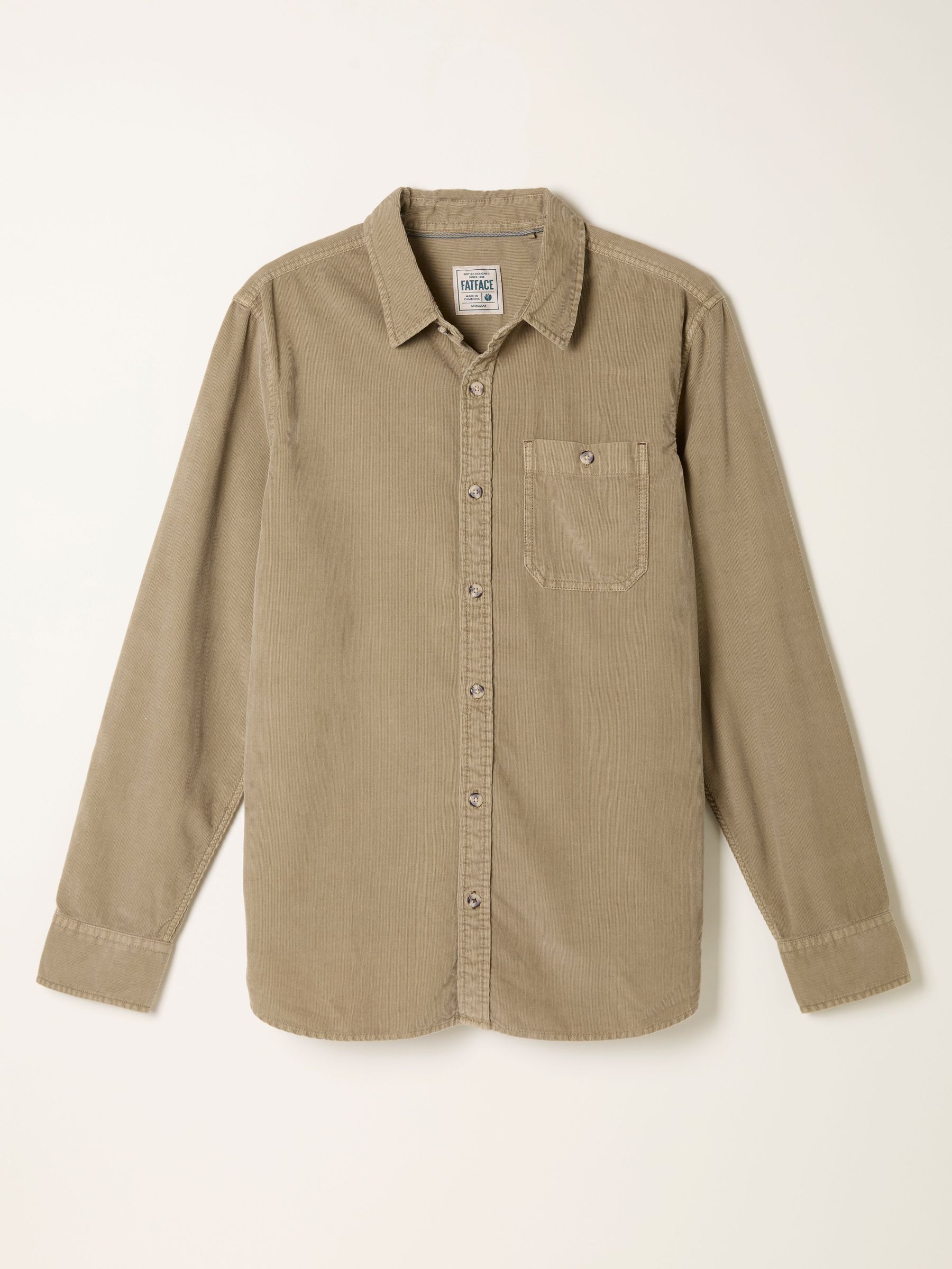 dark natural Long Sleeve Cord Shirt (F09324) | £55