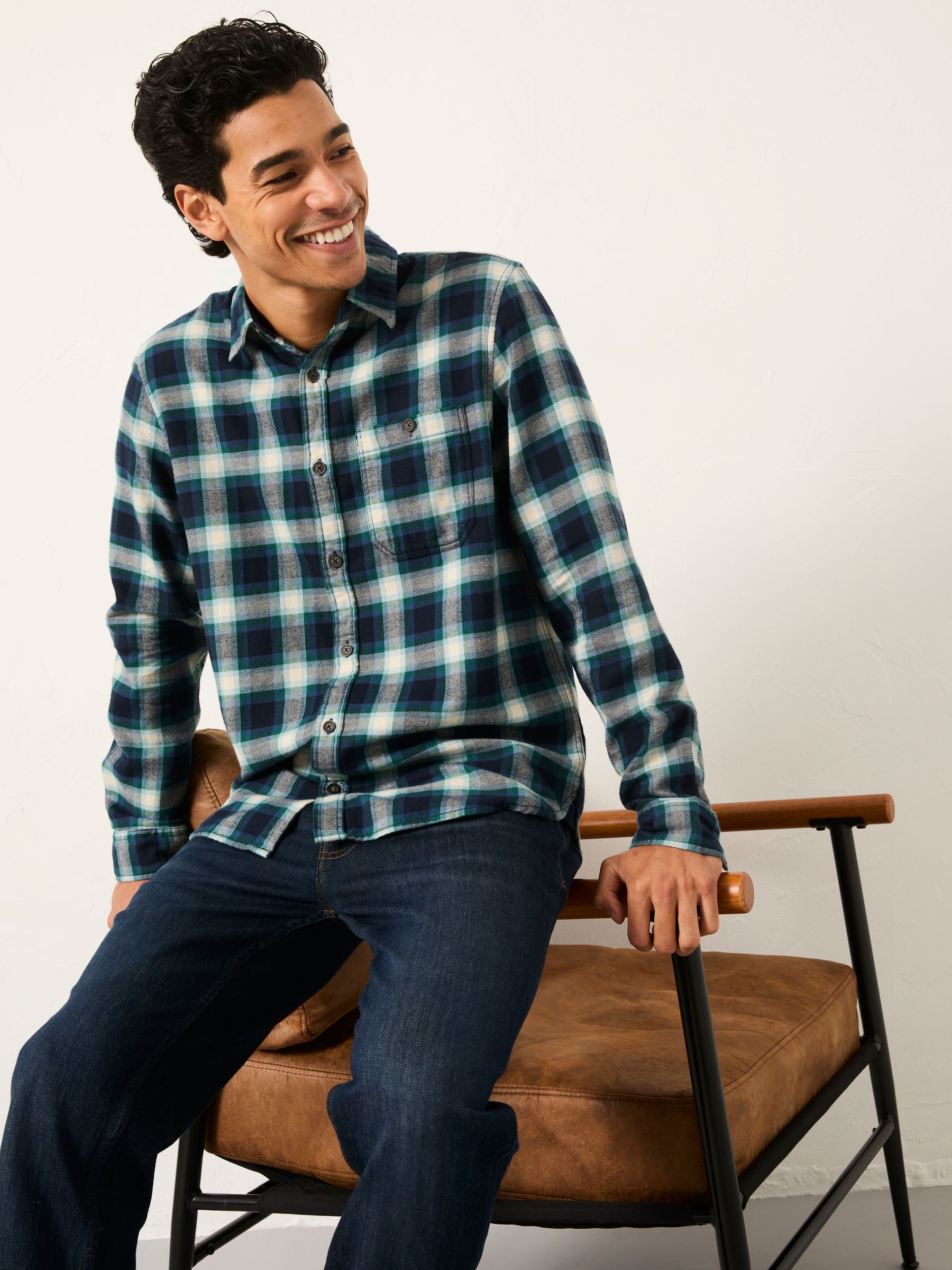 Thirn Emerald Green Long Sleeve Check Shirt (F09337) | £49.50