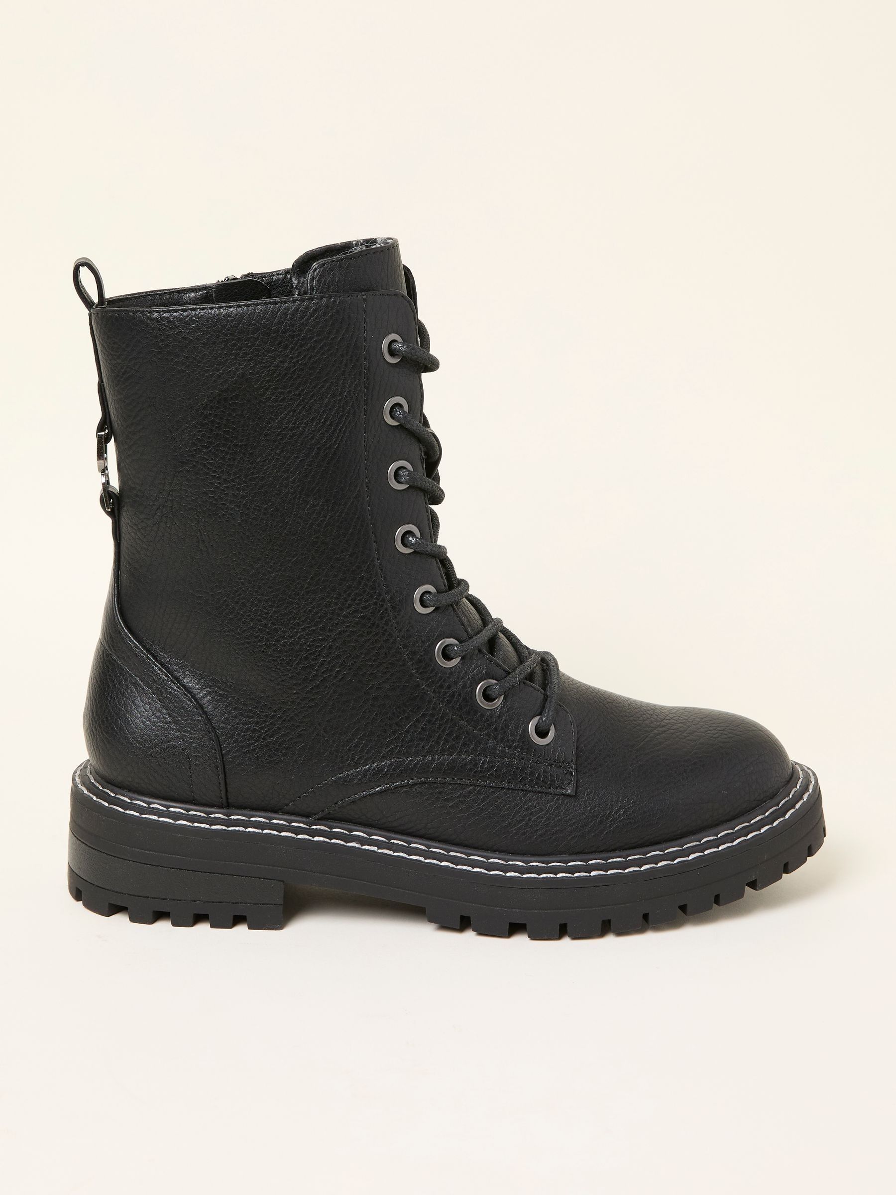 Violet Black Chunky PU Boot (F11095) | £65