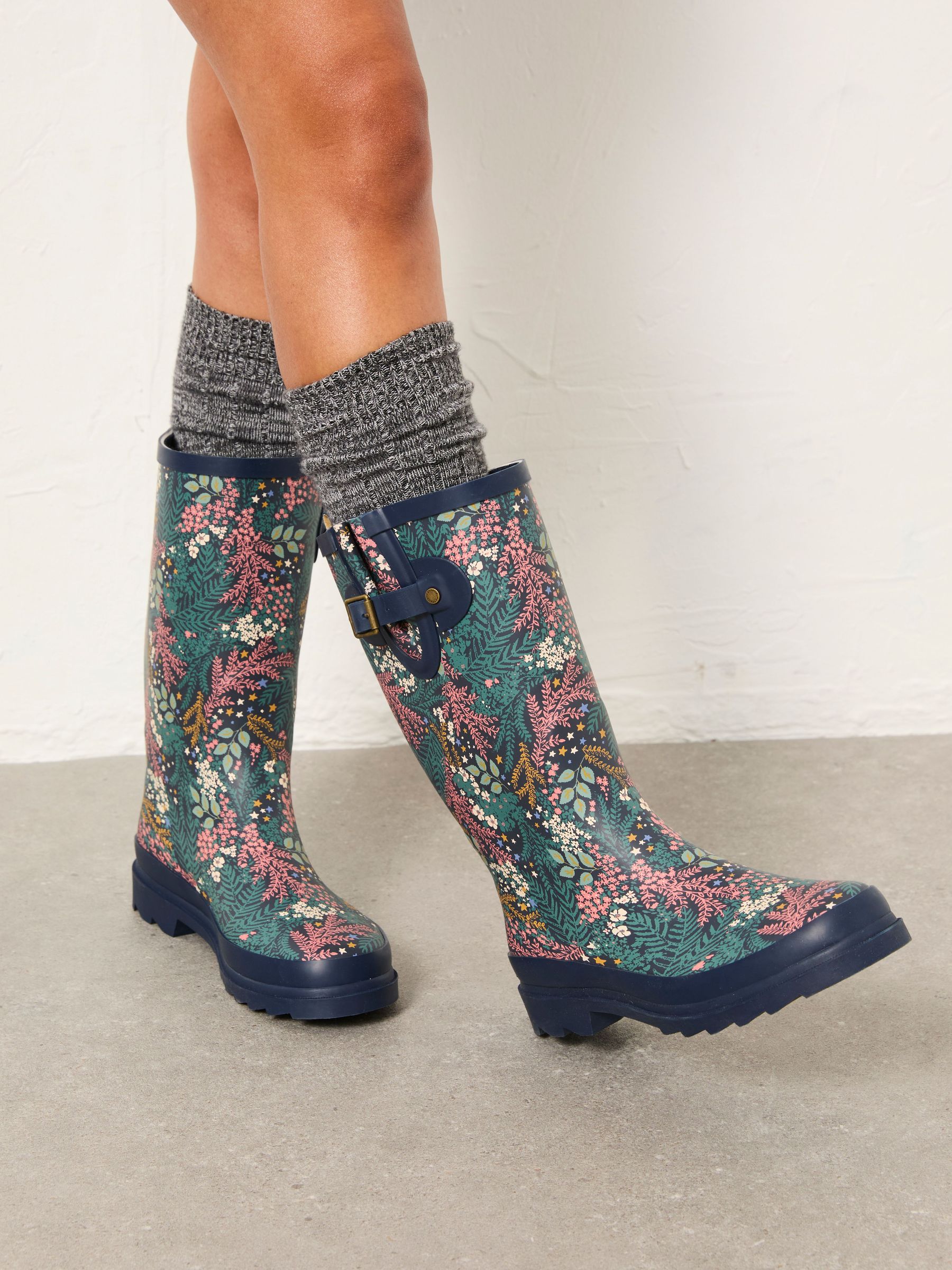 Navy Rubber Printed Welly (F11099) | £49.50