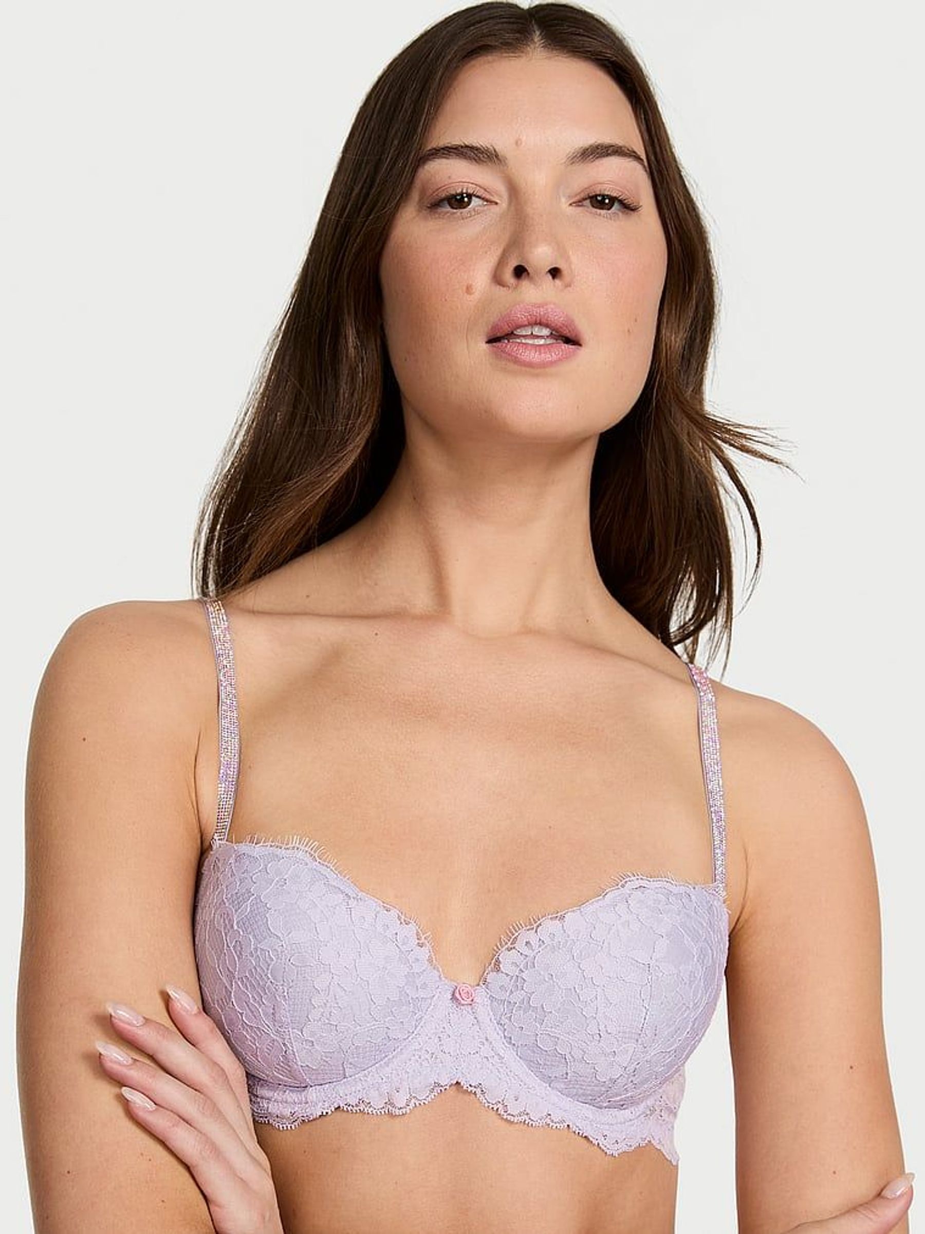 Feather Purple Lightly Lined Demi Twinkle Strap Bra (F11231) | £59