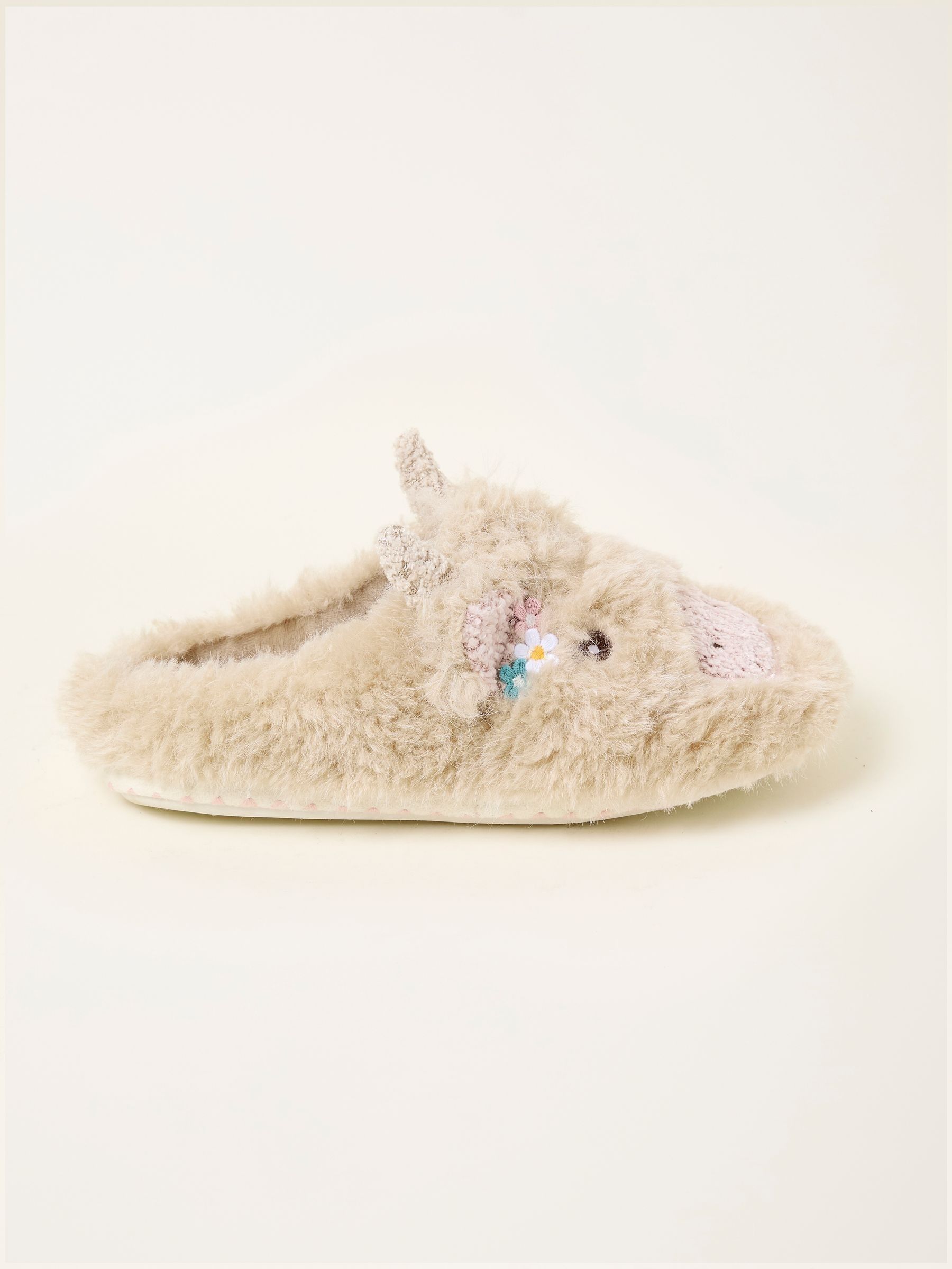 Hettie Natural Highland Cow Novelty Slippers (F11301) | £32