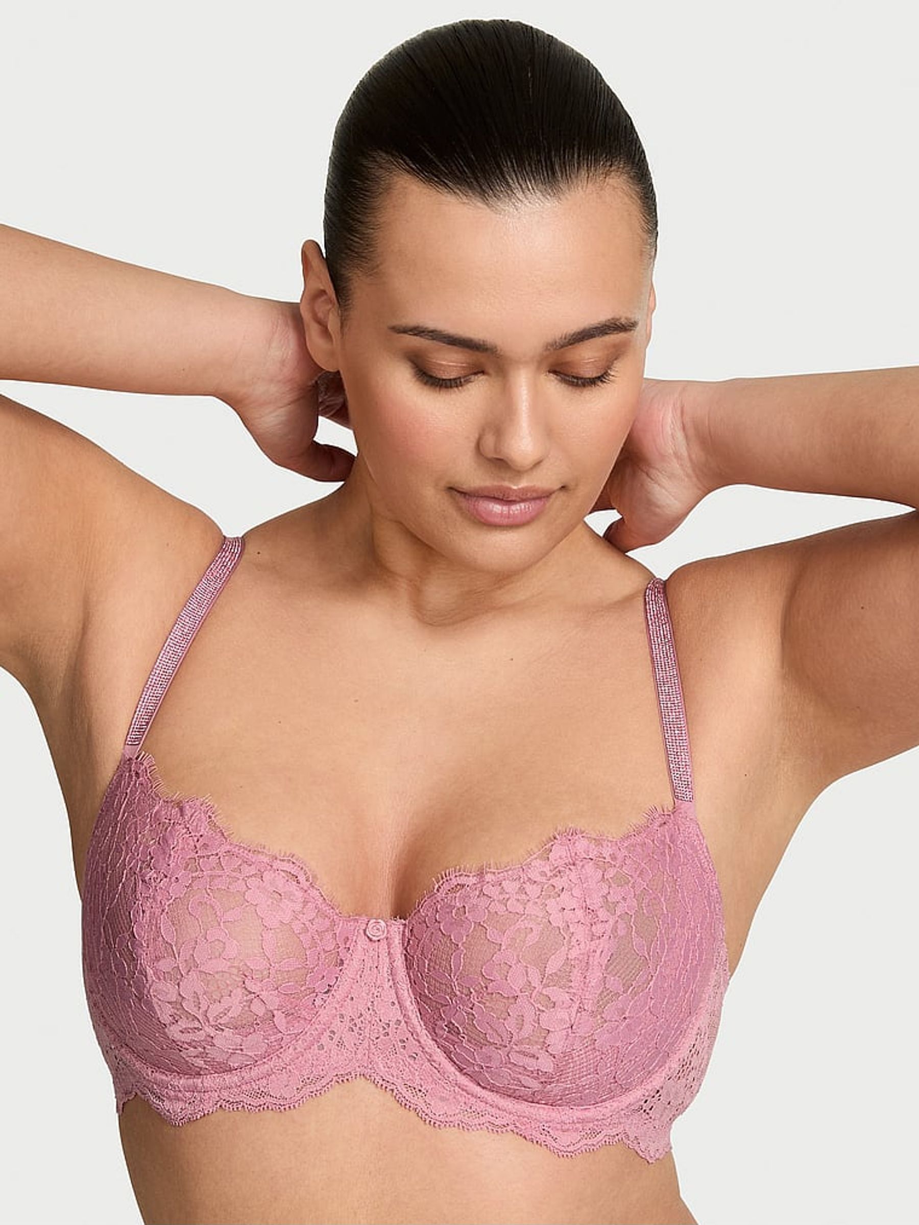 Dusk Mauve Pink Unlined Balcony Twinkle Strap Bra (F11525) | £49