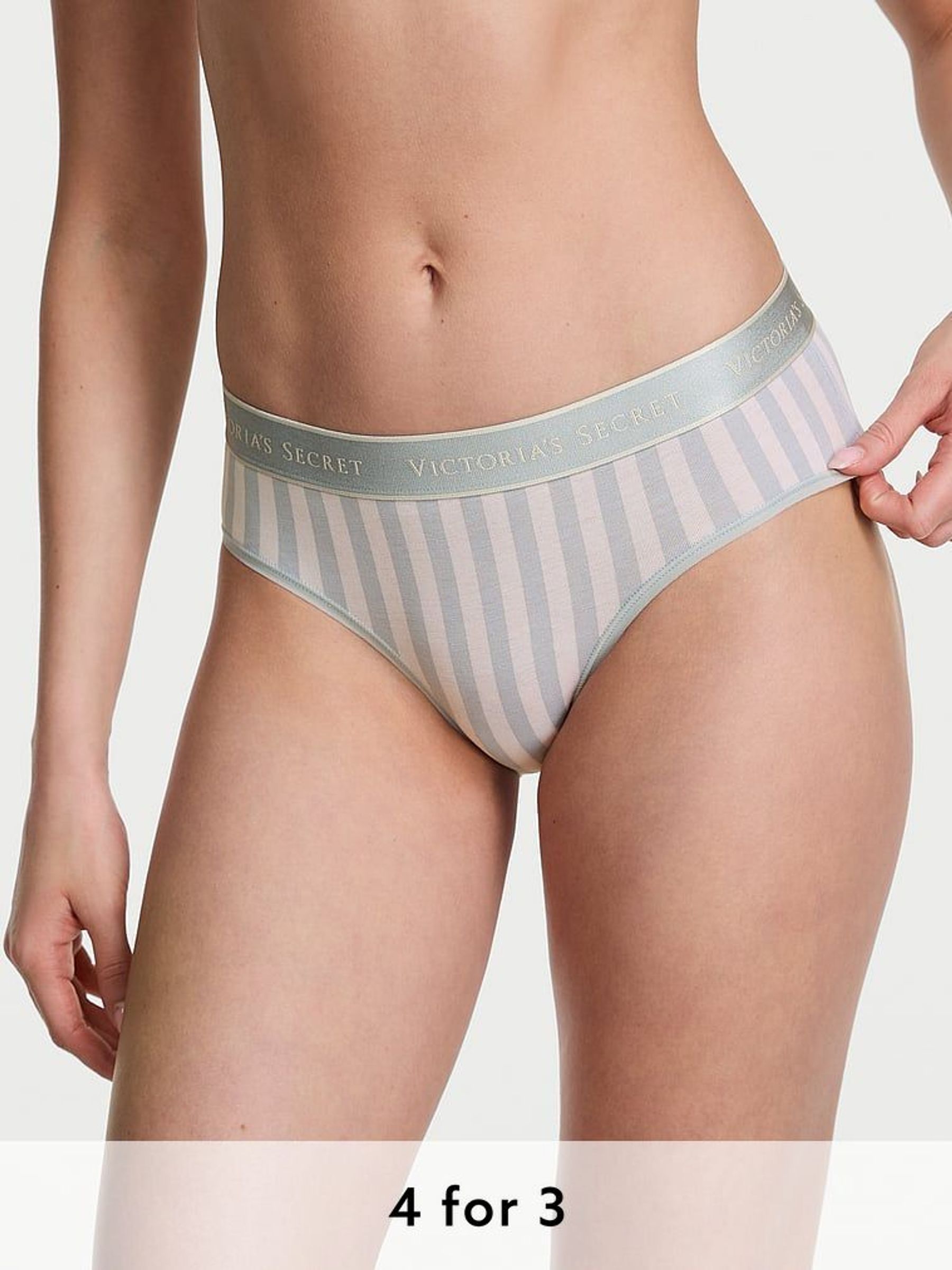 Grey Fog Stripe Hipster Knickers (F11558) | £9