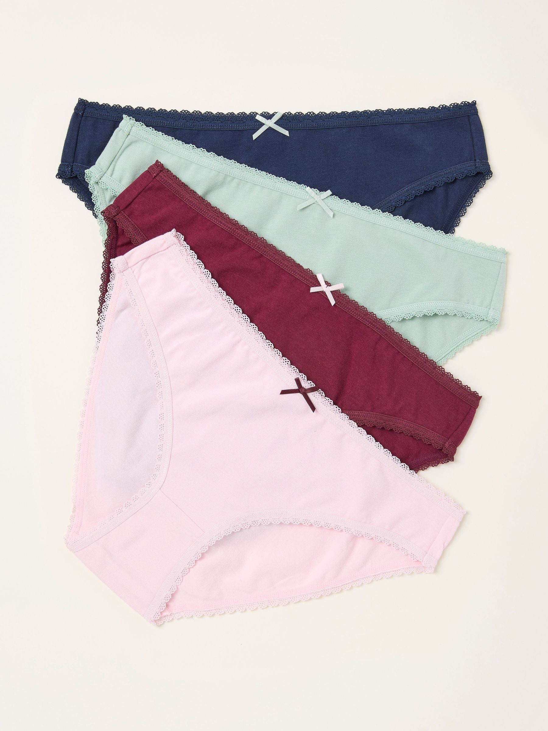 Multi 4 Pack of Plain High Leg Knickers (F11639) | £24