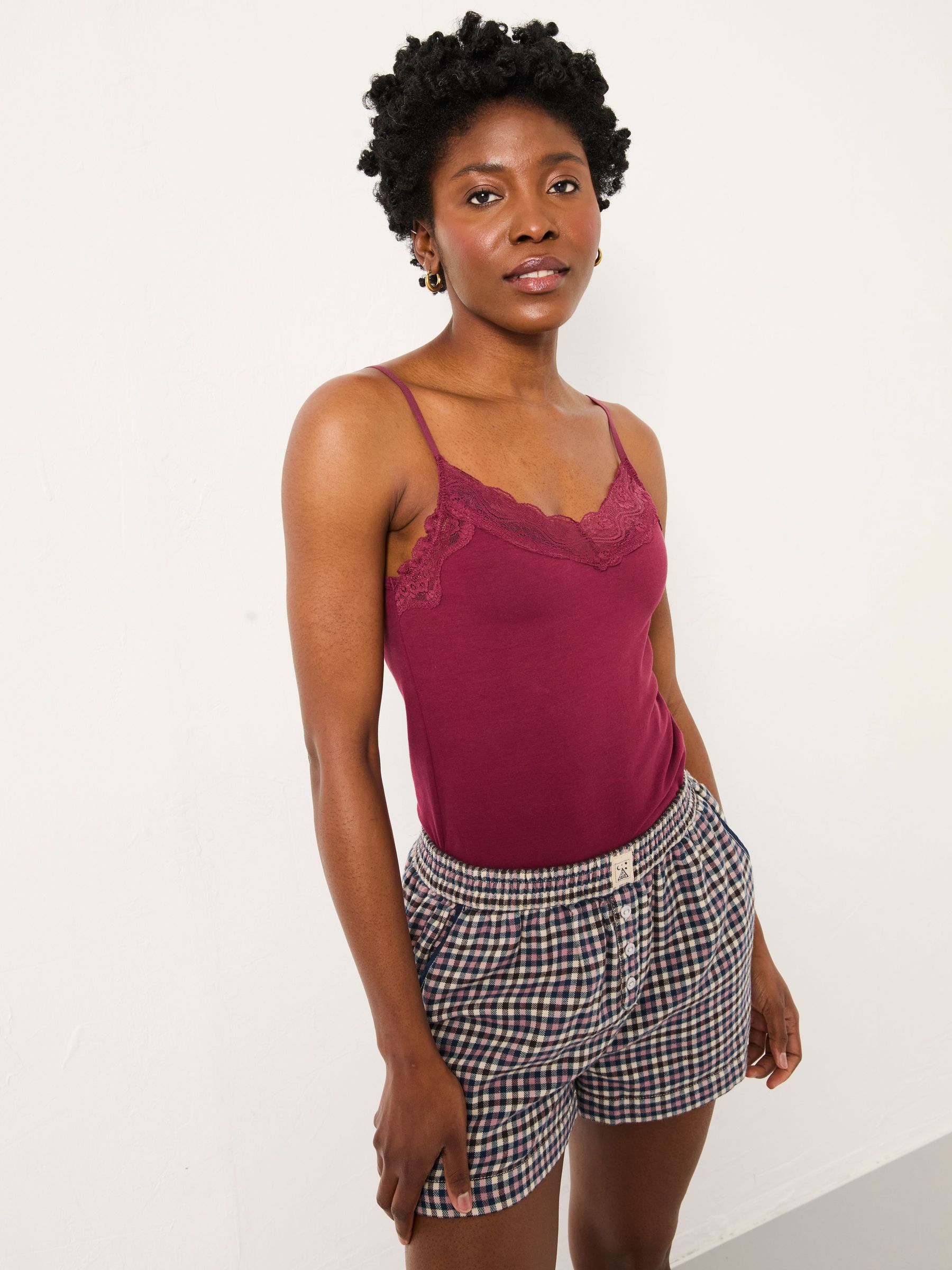 Burgundy Red Lace Vest (F11641) | £15