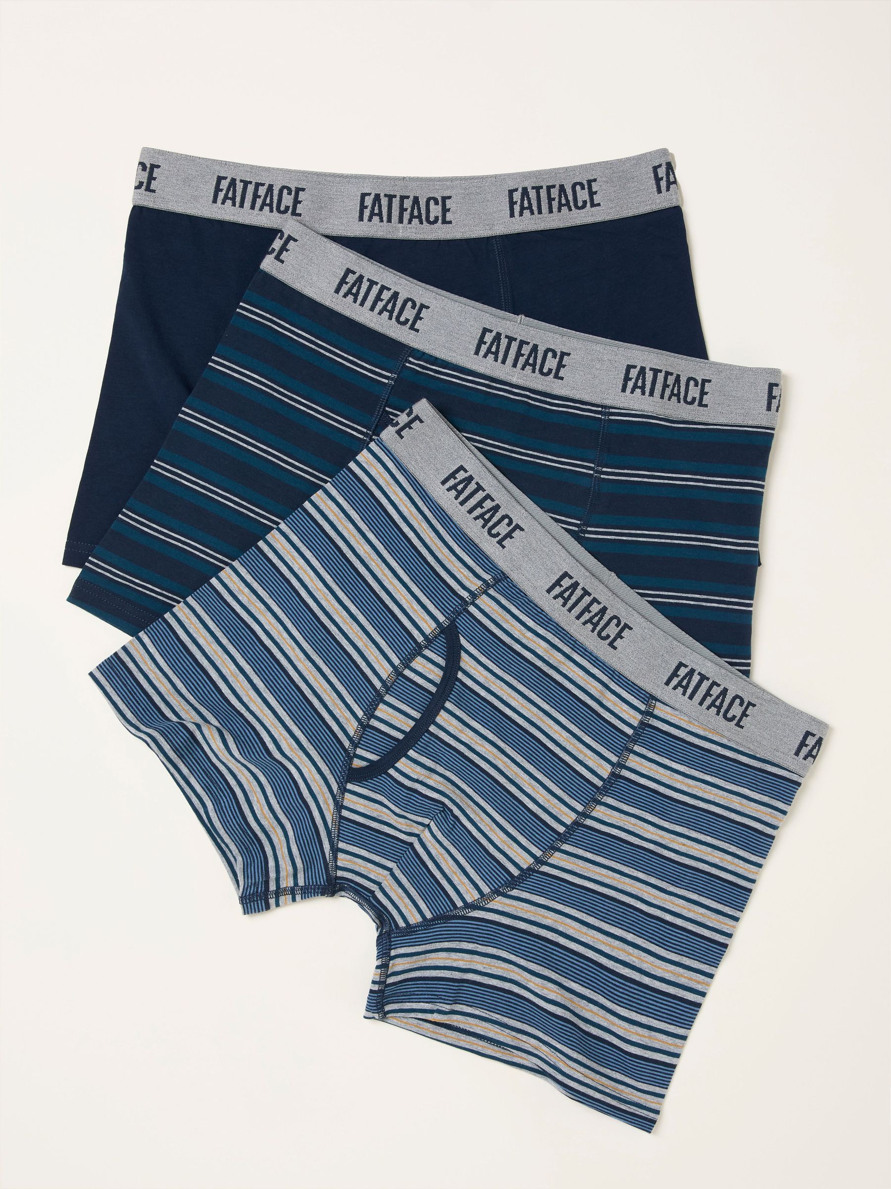 Navy 3 Pack of Stripe Boxers (F11668) | £30